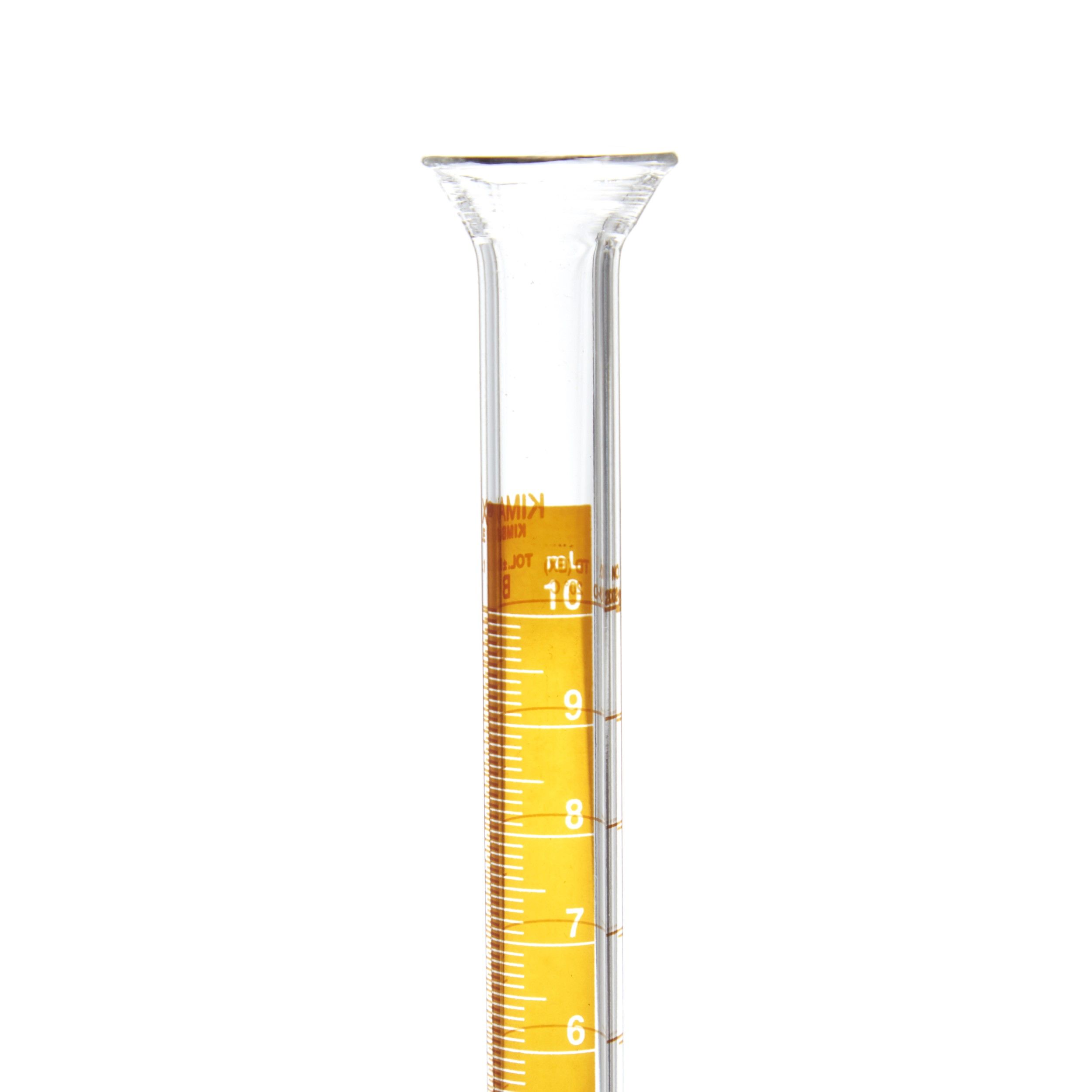 PROBETA GRADUADA DE 10ml CLASE B ASTM LÍNEA ROJA. KIMAX