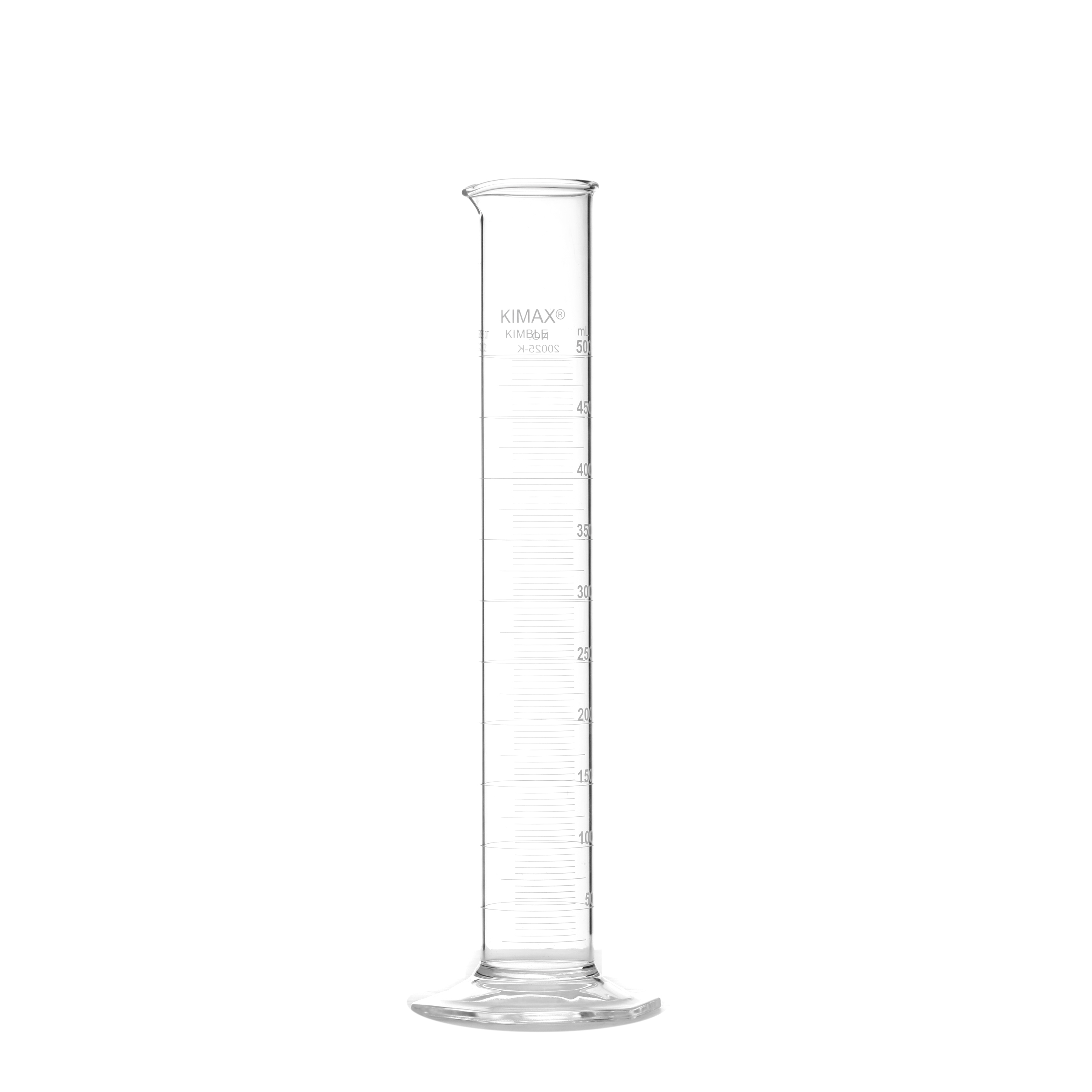 PROBETA GRADUADA DE 500ml CON BASE DE VIDRIO. KIMAX