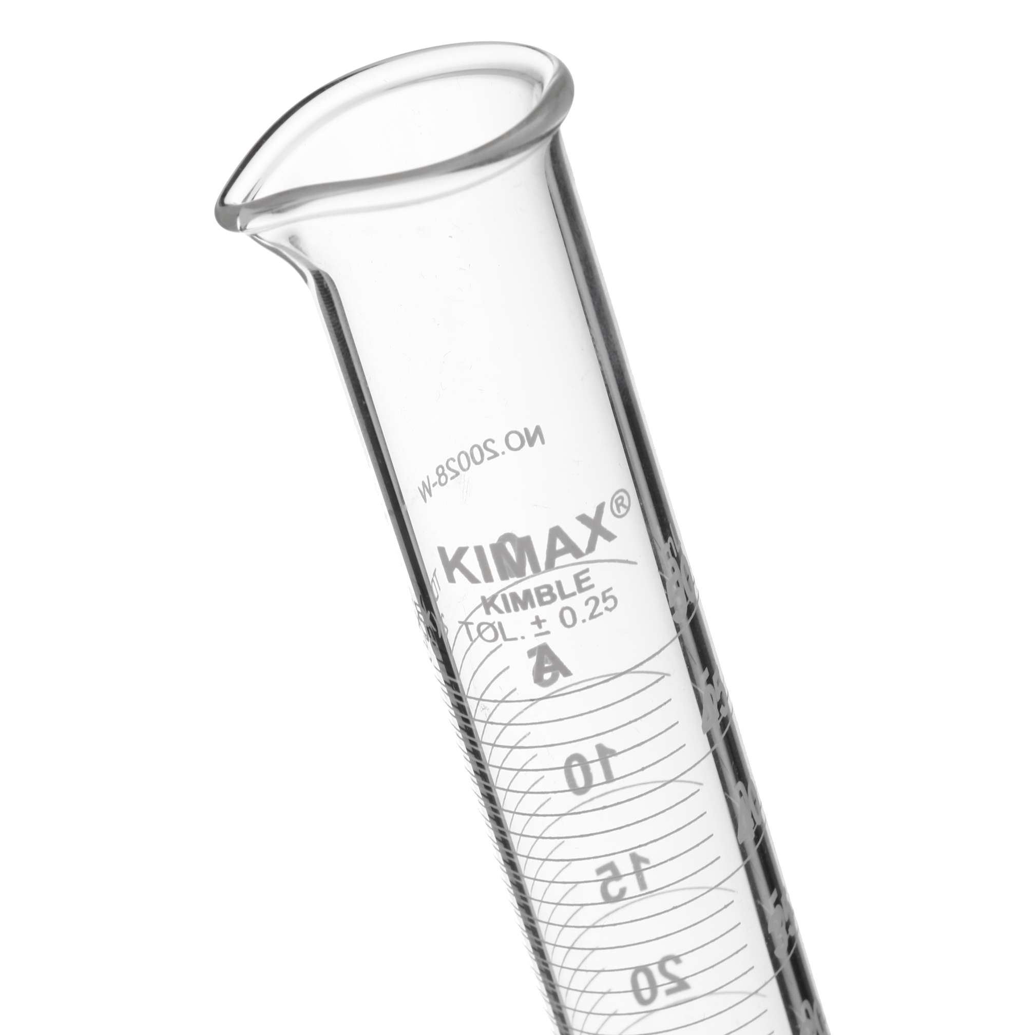 PROBETA GRADUADA DE 50ml CLASE A ASTM CON GRADUACIÓN INVERSA. KIMAX