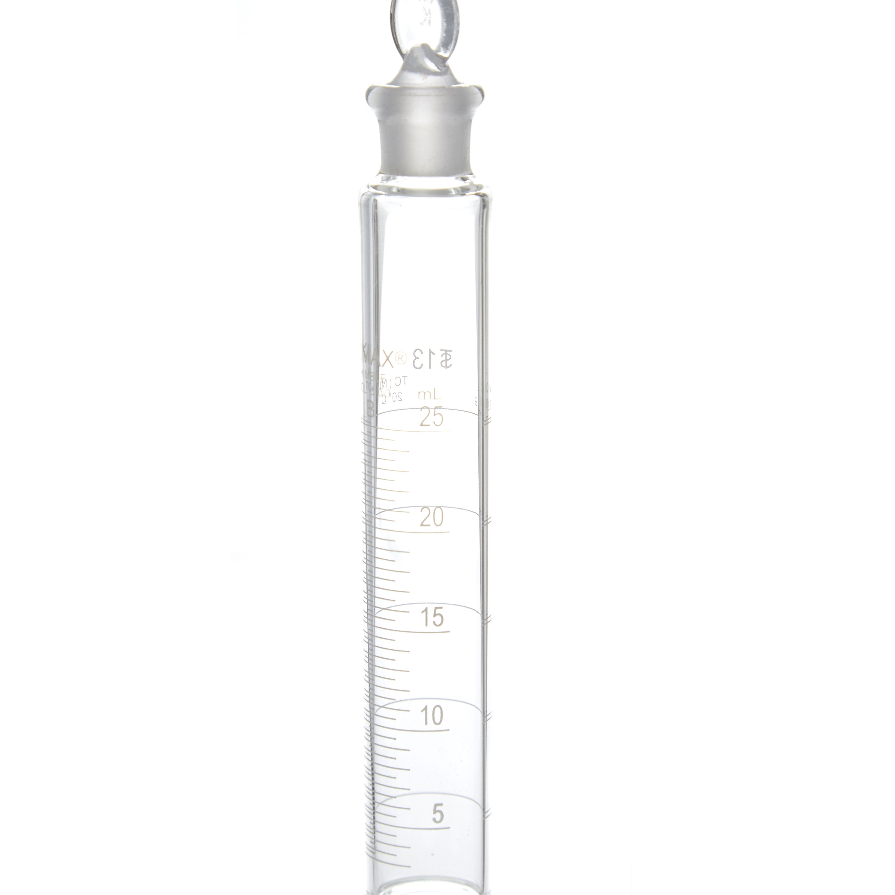 PROBETA GRADUADA DE 25ml CLASE B ASTM CON TAPÓN DE VIDRIO. KIMAX