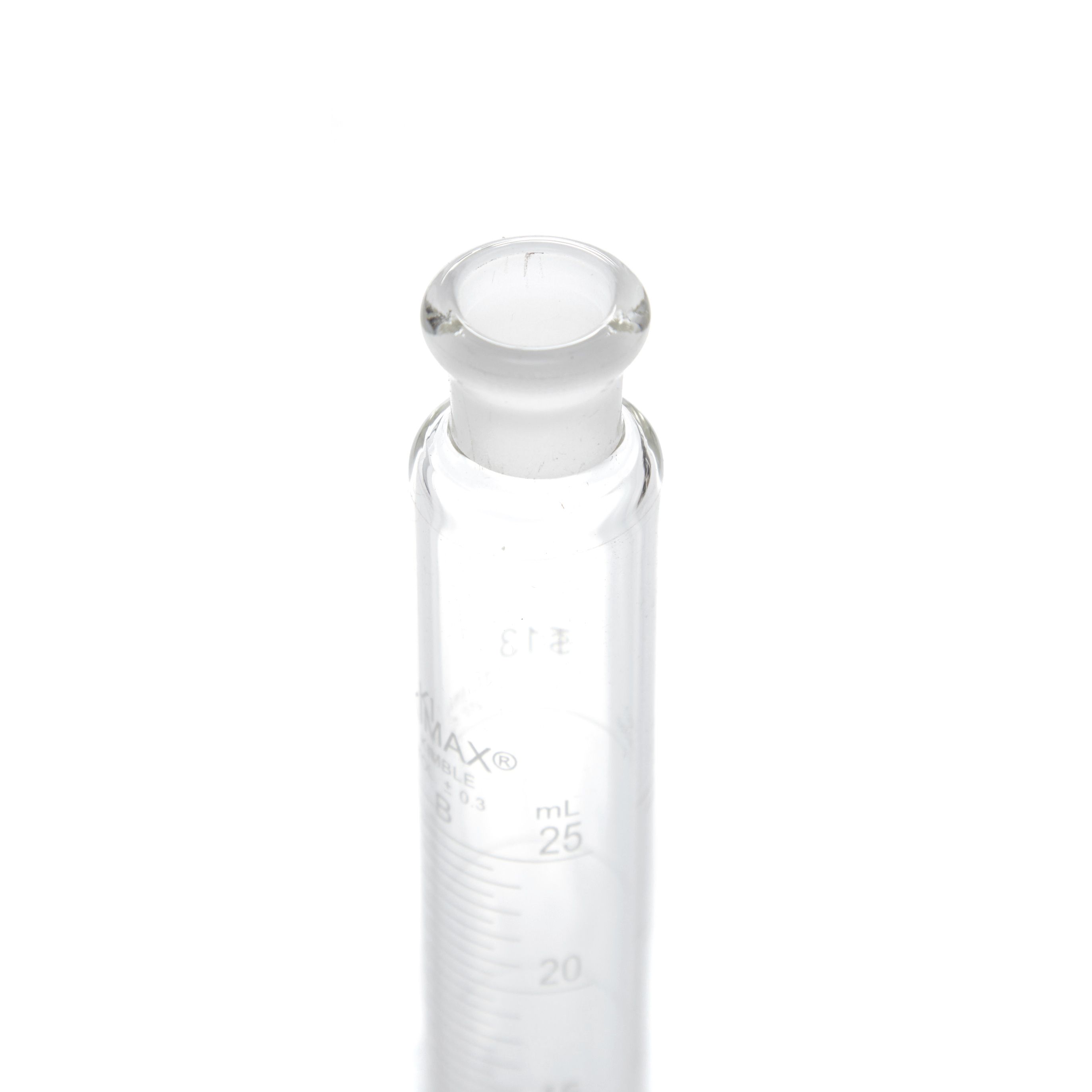 PROBETA GRADUADA DE 25ml CLASE B ASTM CON TAPÓN DE VIDRIO. KIMAX