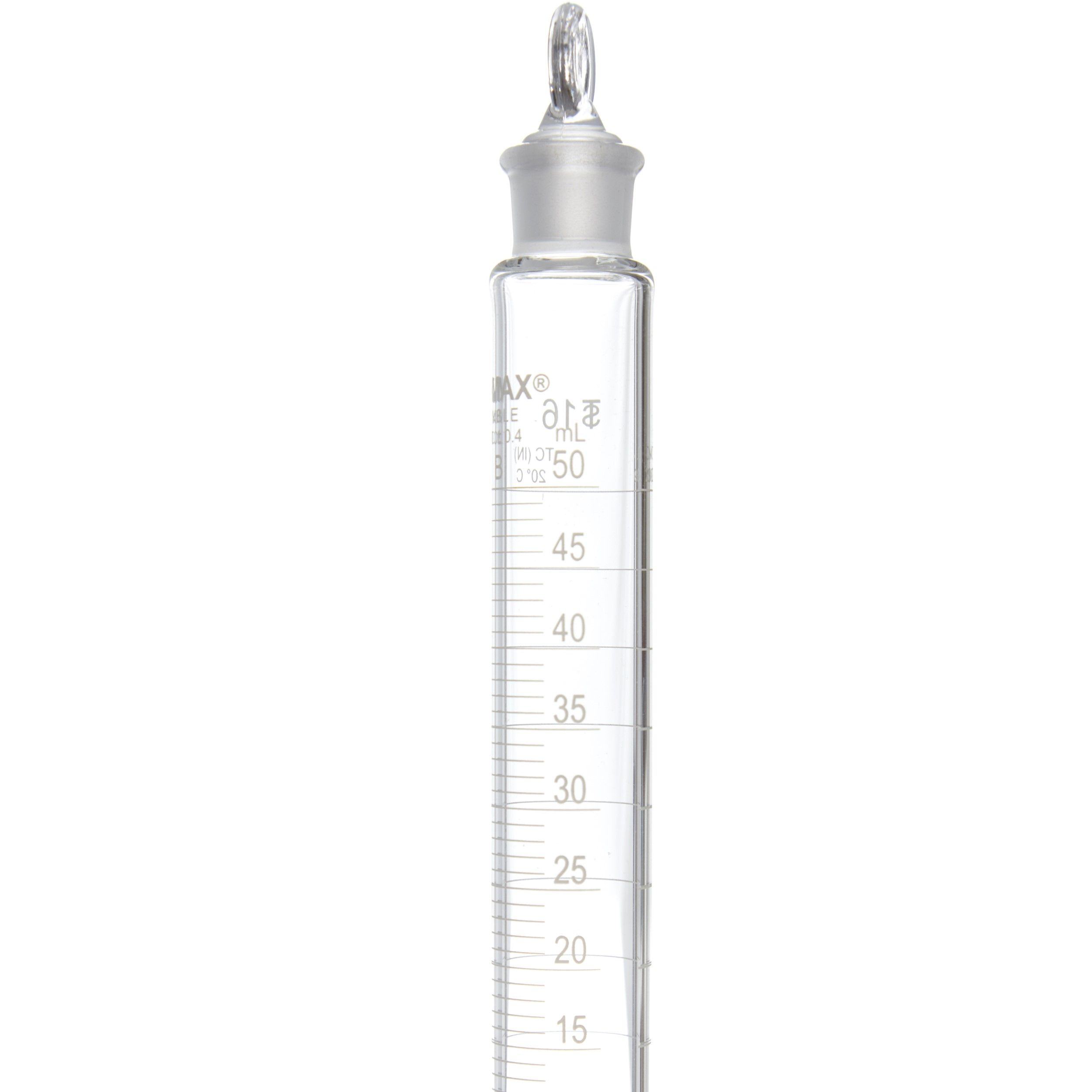 PROBETA GRADUADA DE 50ml CLASE B ASTM CON TAPÓN DE VIDRIO. KIMAX