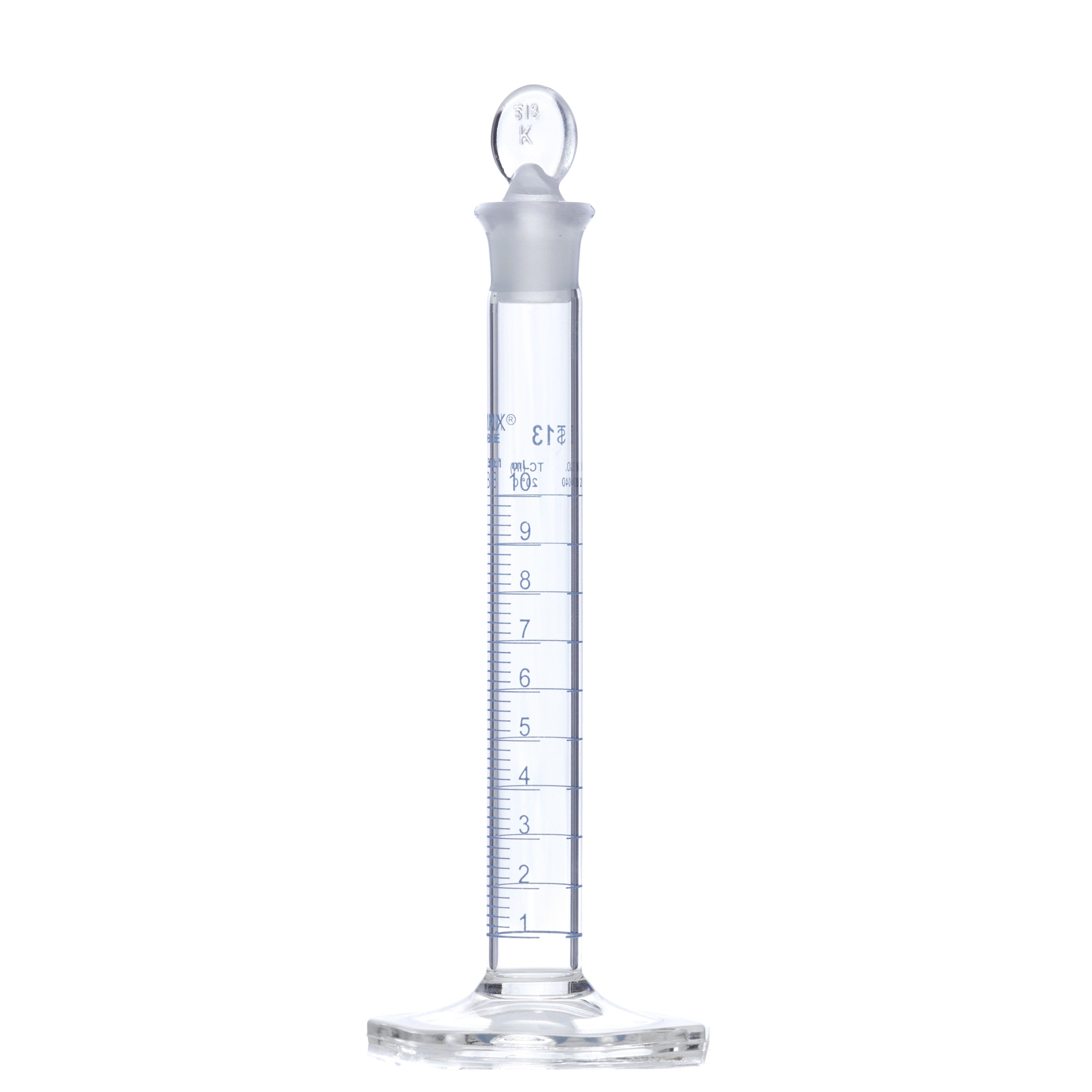 PROBETA GRADUADA DE 10ml CLASE B ASTM CON TAPÓN DE VIDRIO. KIMAX