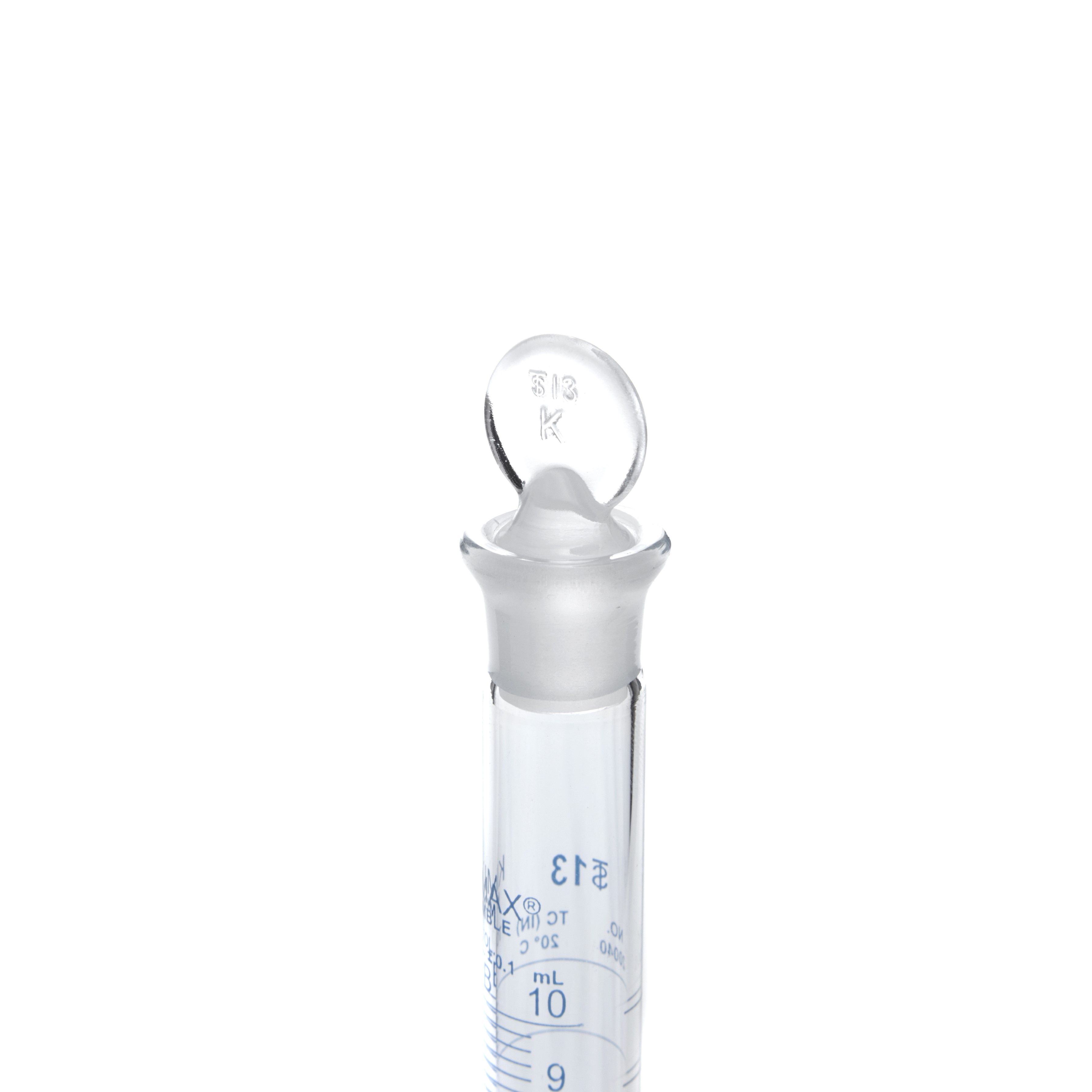 PROBETA GRADUADA DE 10ml CLASE B ASTM CON TAPÓN DE VIDRIO. KIMAX