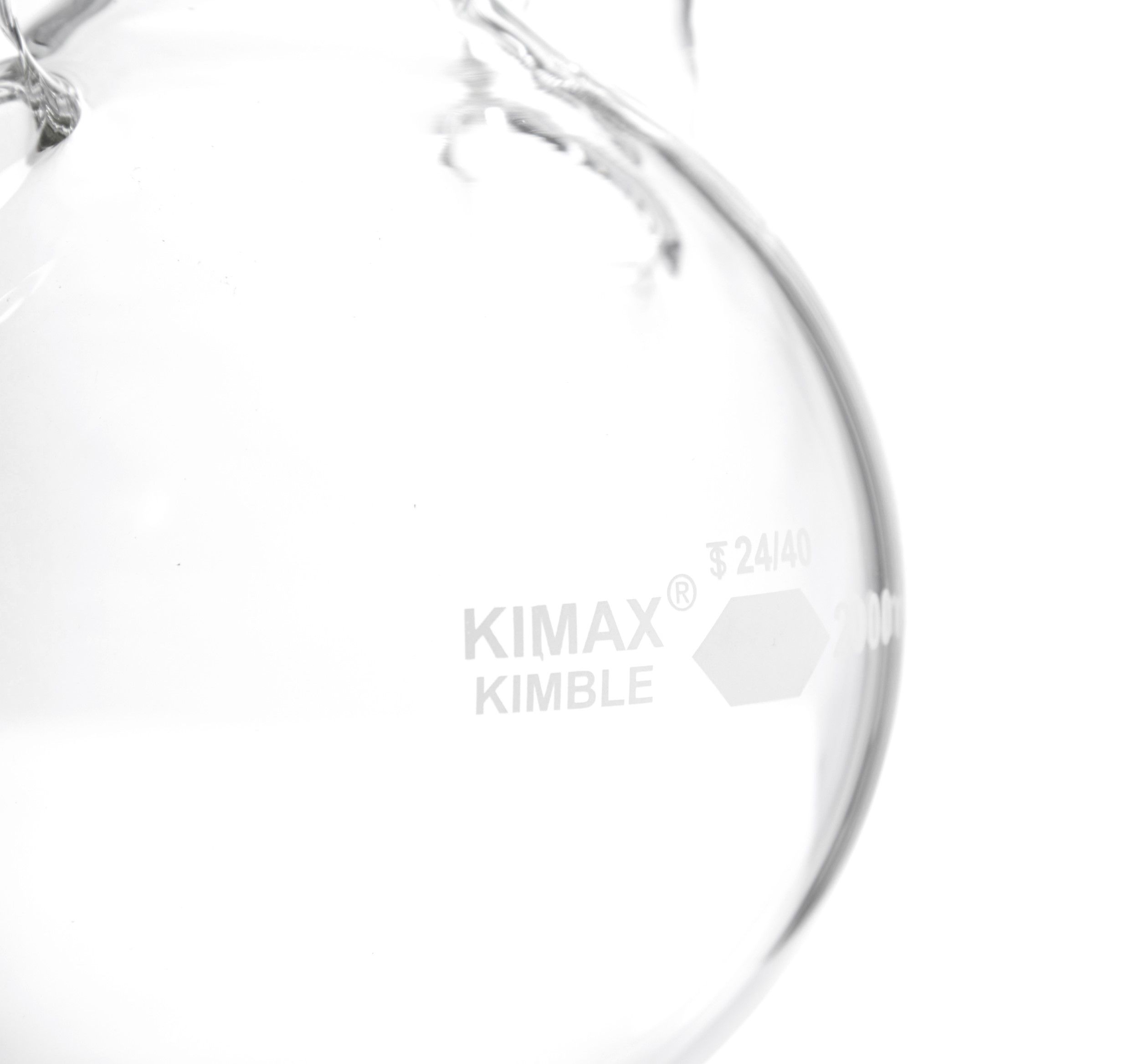 MATRAZ DE DESTILACIÓN DE 2L CON TRES BOCAS VERTICALES. KIMAX