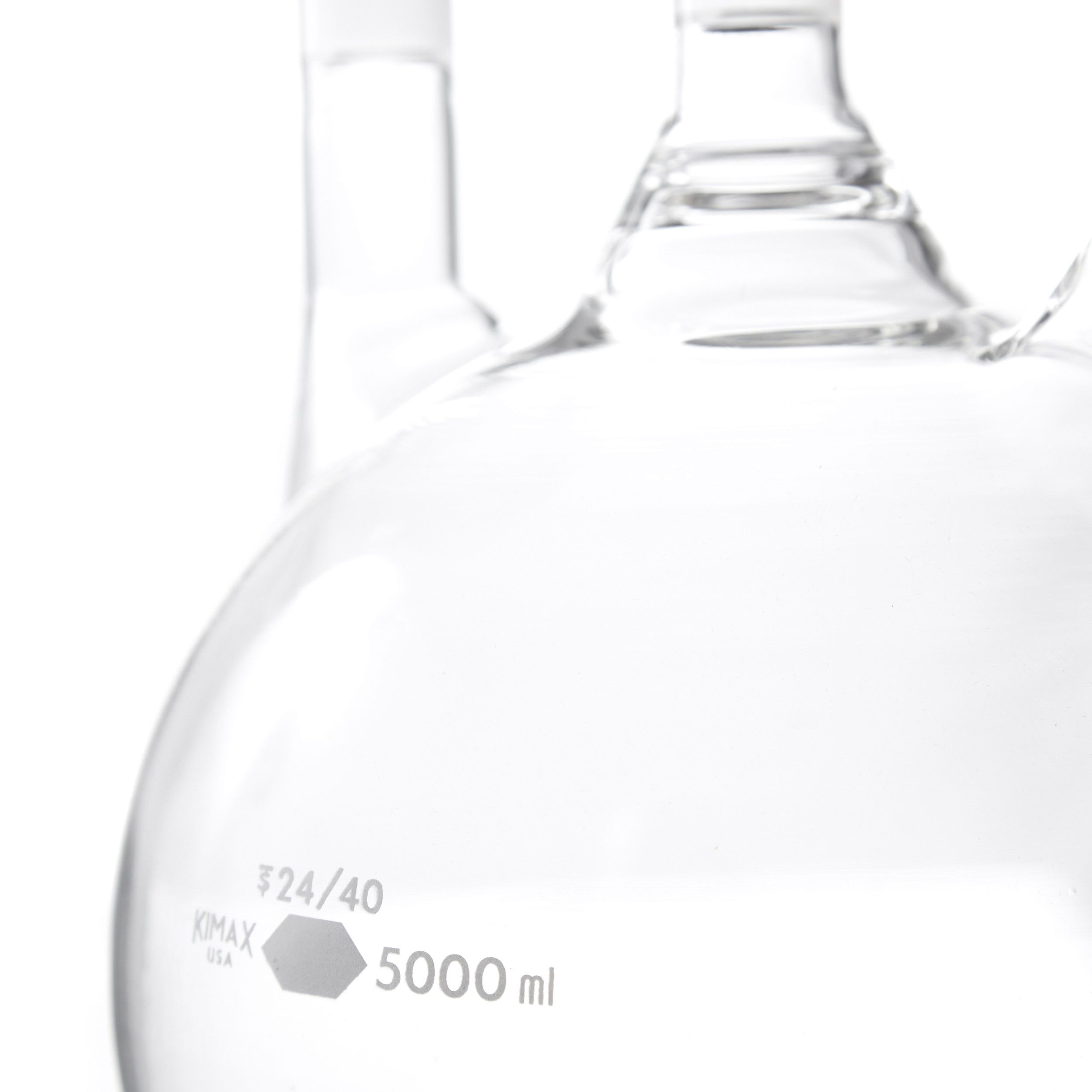 MATRAZ DE DESTILACIÓN DE 5L CON TRES BOCAS VERTICALES. KIMAX