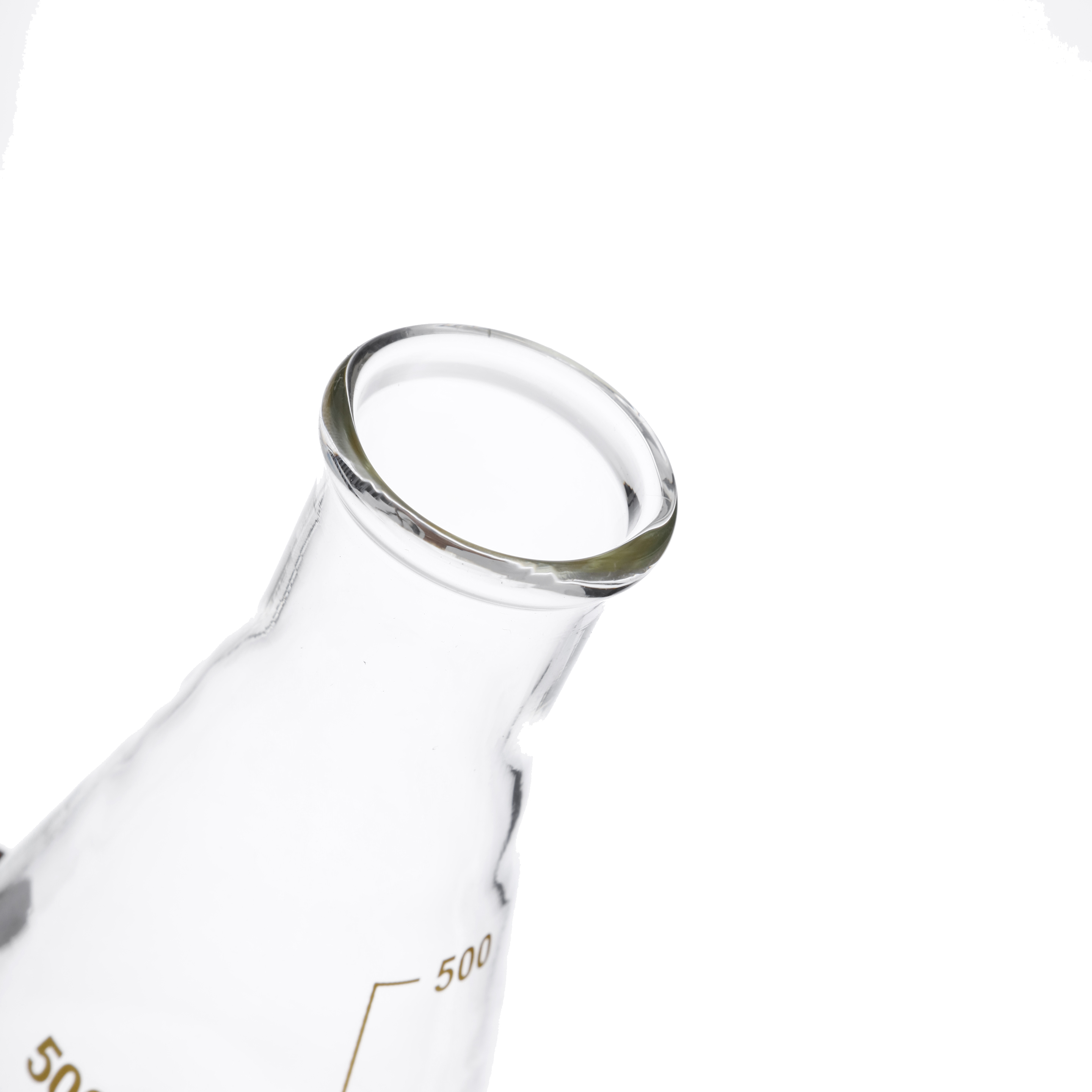 MATRAZ ERLENMEYER DE 500ml CON GRADUACIÓN EN AMARILLO. KIMAX