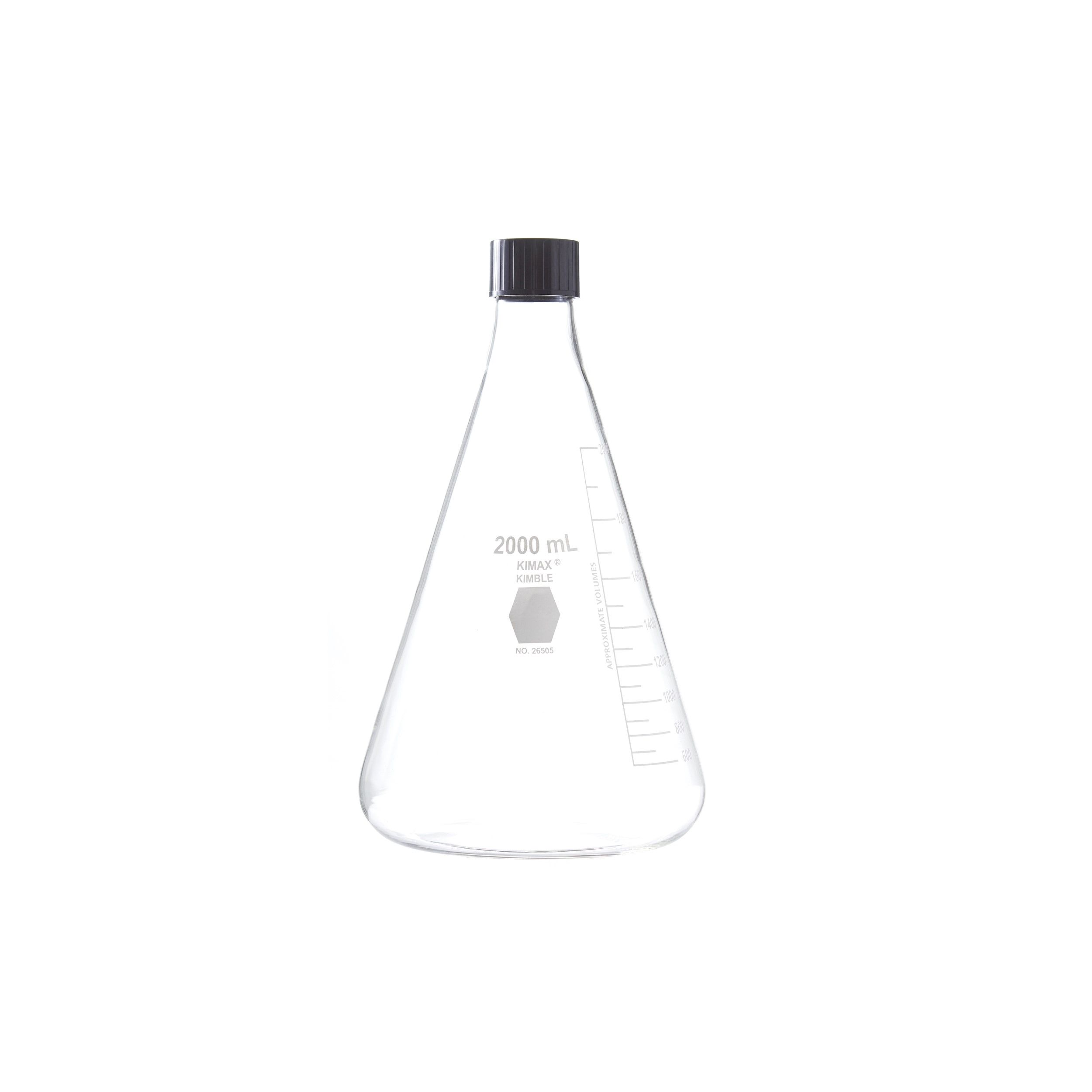 MATRAZ ERLENMEYER DE 2L CON TAPÓN ROSCADO. KIMAX