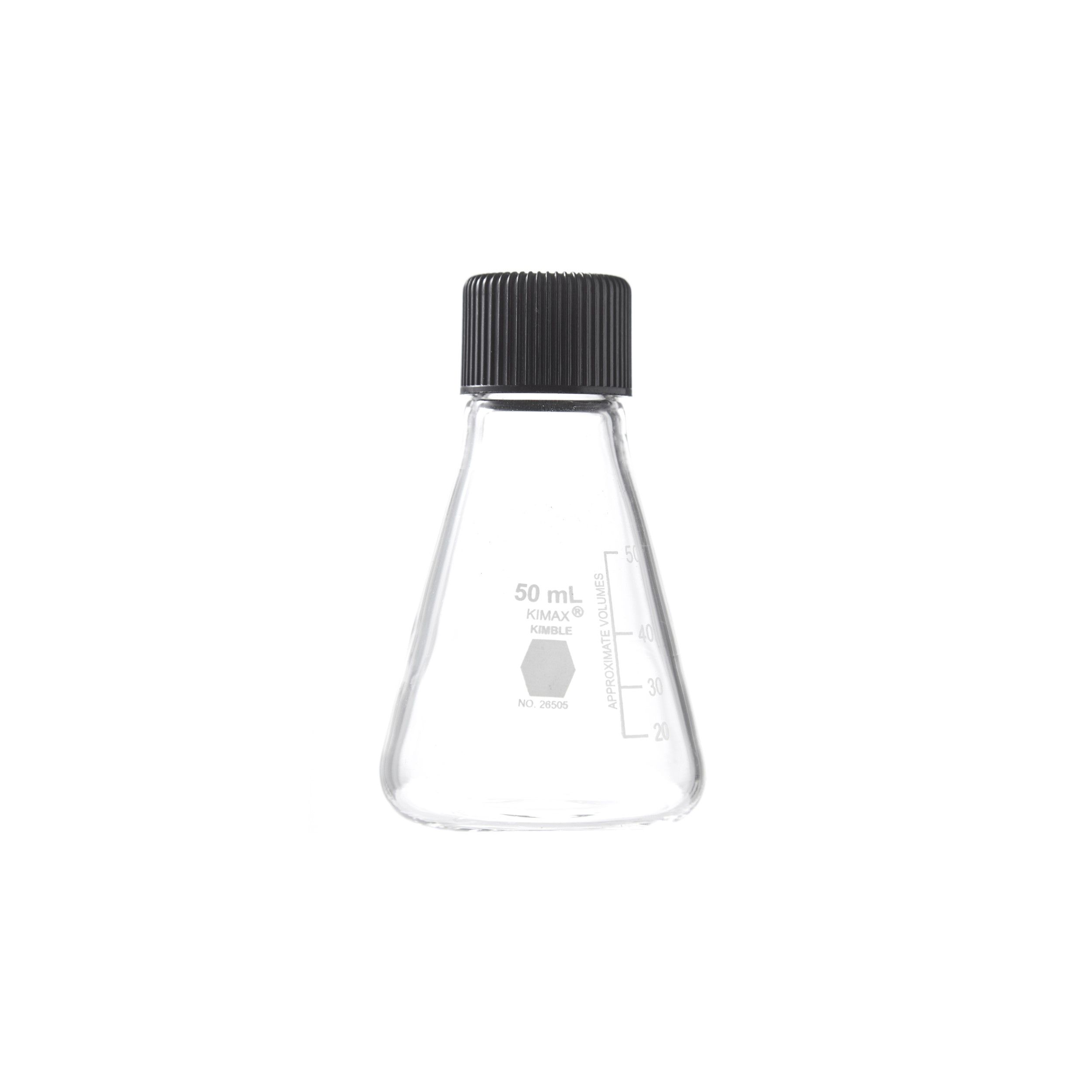 MATRAZ ERLENMEYER DE 50ml CON TAPÓN ROSCADO. KIMAX
