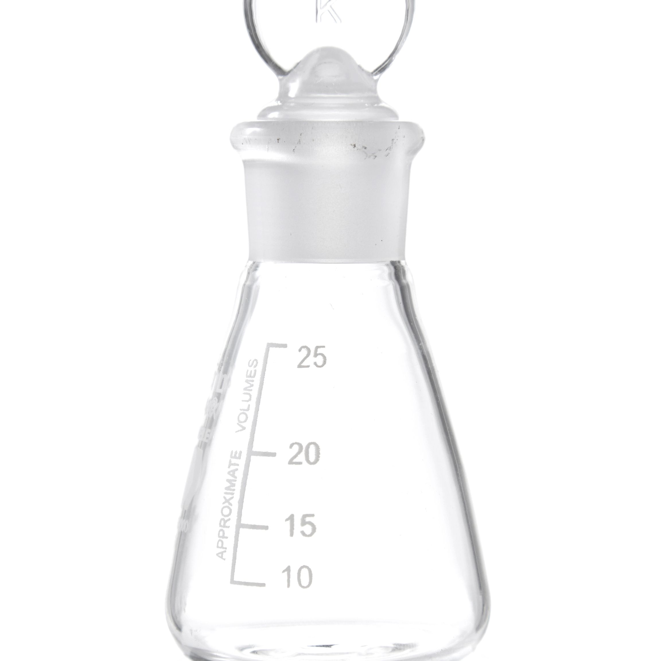 MATRAZ ERLENMEYER DE 25ml CON TAPÓN DE VIDRIO. KIMAX
