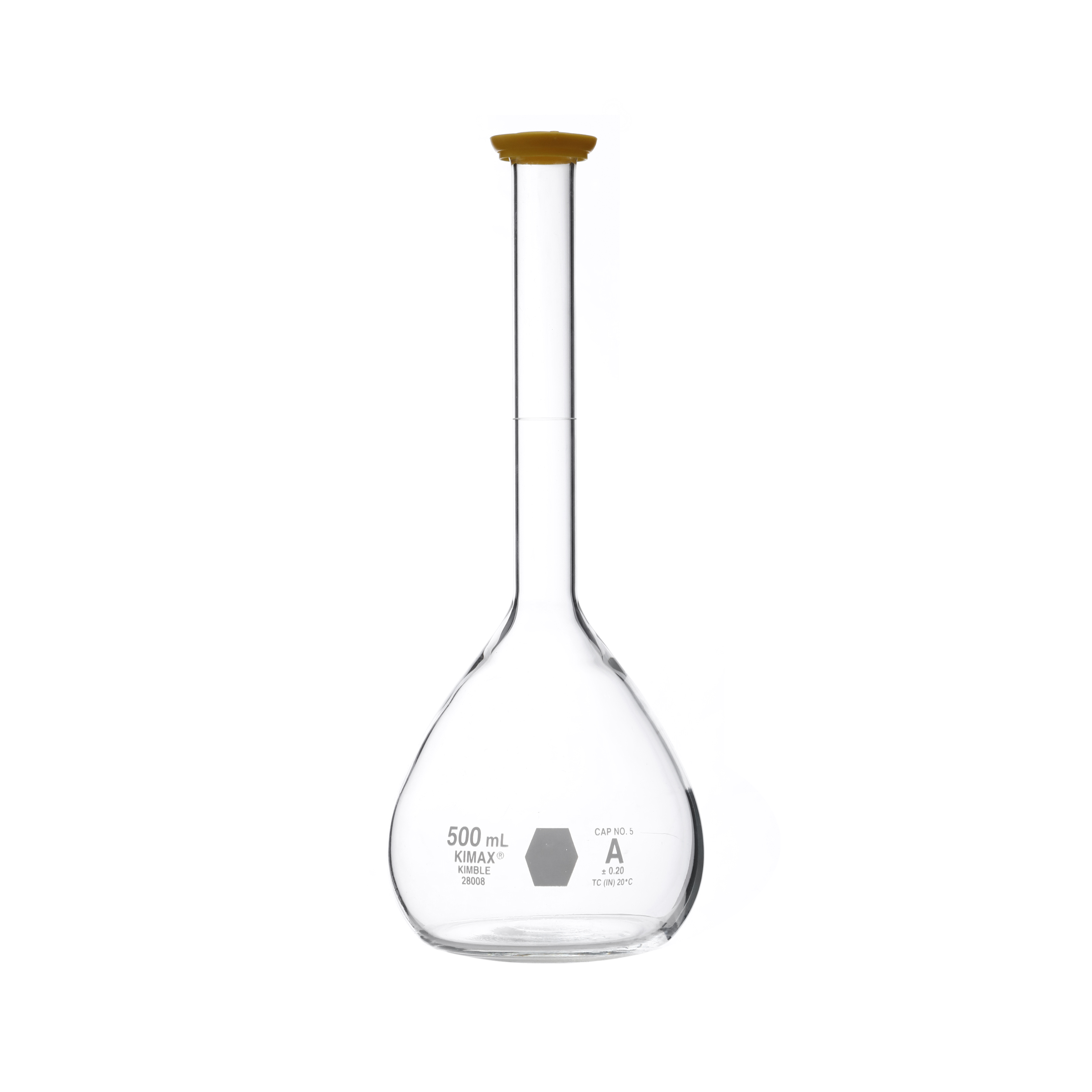 MATRAZ VOLUMÉTRICO DE 500ml CLASE A ASTM. KIMAX