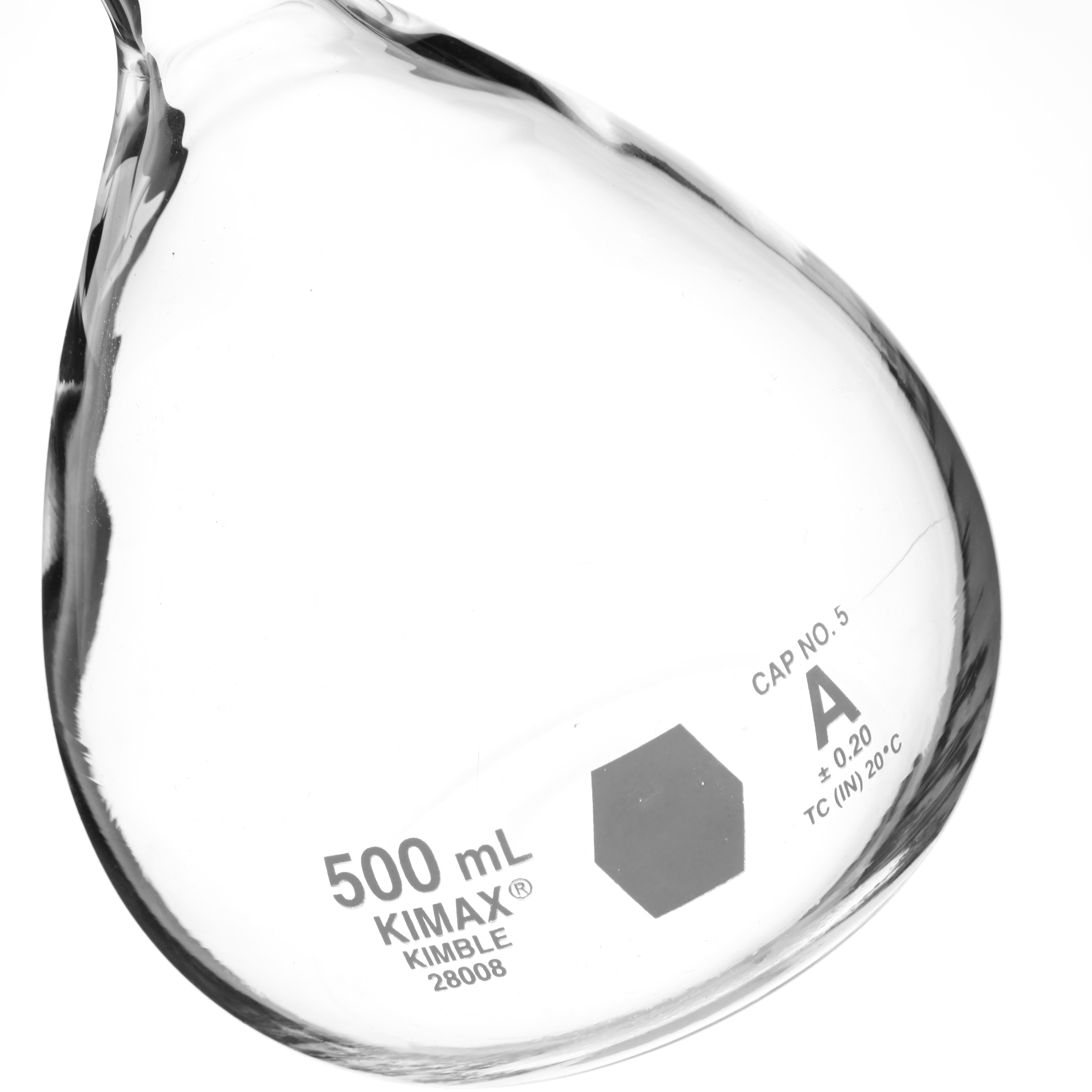 MATRAZ VOLUMÉTRICO DE 500ml CLASE A ASTM. KIMAX