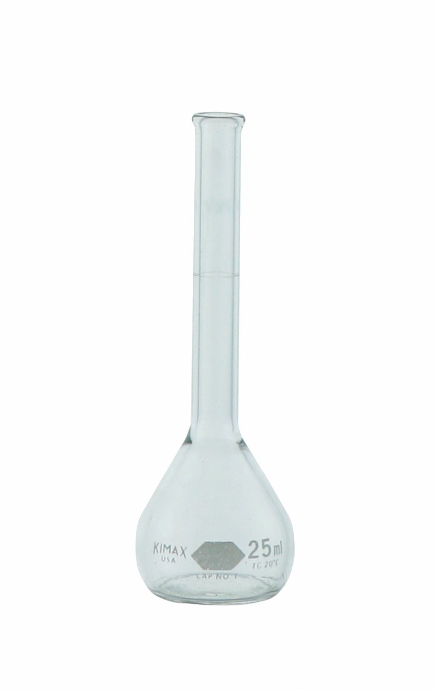 MATRAZ VOLUMÉTRICO DE 25ml CLASE B ASTM. KIMAX