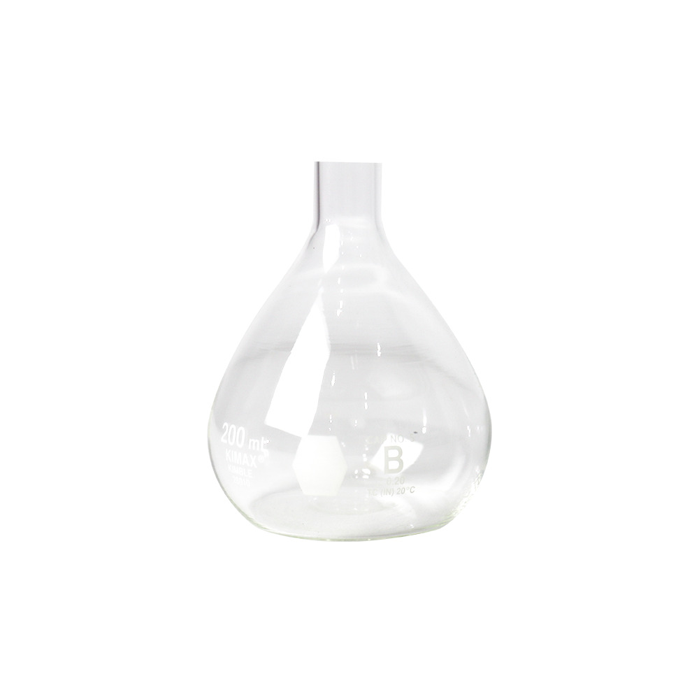 MATRAZ VOLUMÉTRICO DE 200 ml CON TAPA A PRESIÓN. KIMAX