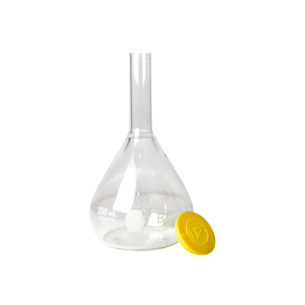 MATRAZ VOLUMÉTRICO DE 250 ml CON TAPA A PRESIÓN. KIMAX