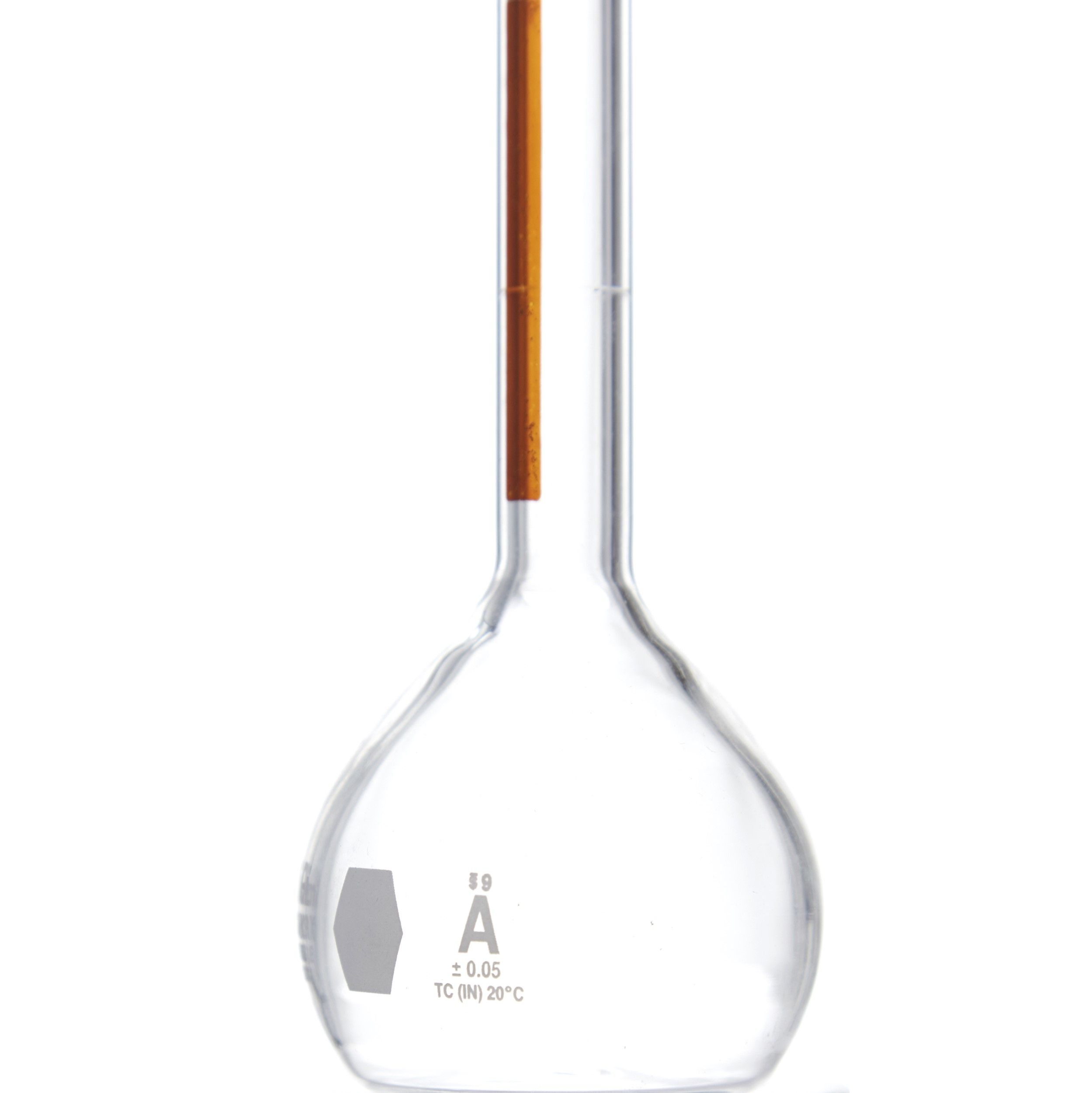 MATRAZ VOLUMÉTRICO DE 50ml CLASE A ASTM LÍNEA ROJA. KIMAX