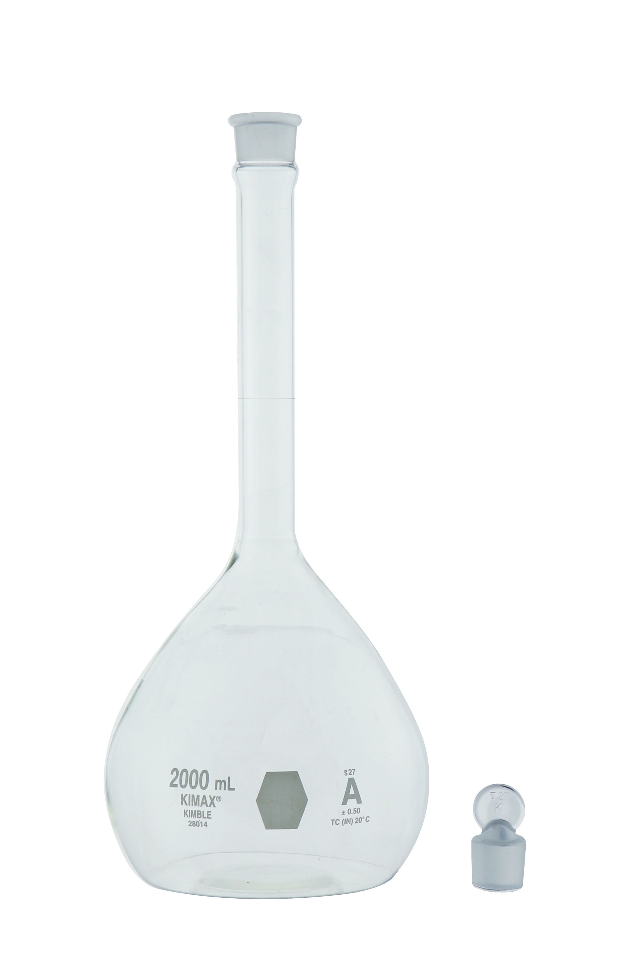 MATRAZ VOLUMÉTRICO DE 2L CLASE A ASTM. KIMAX