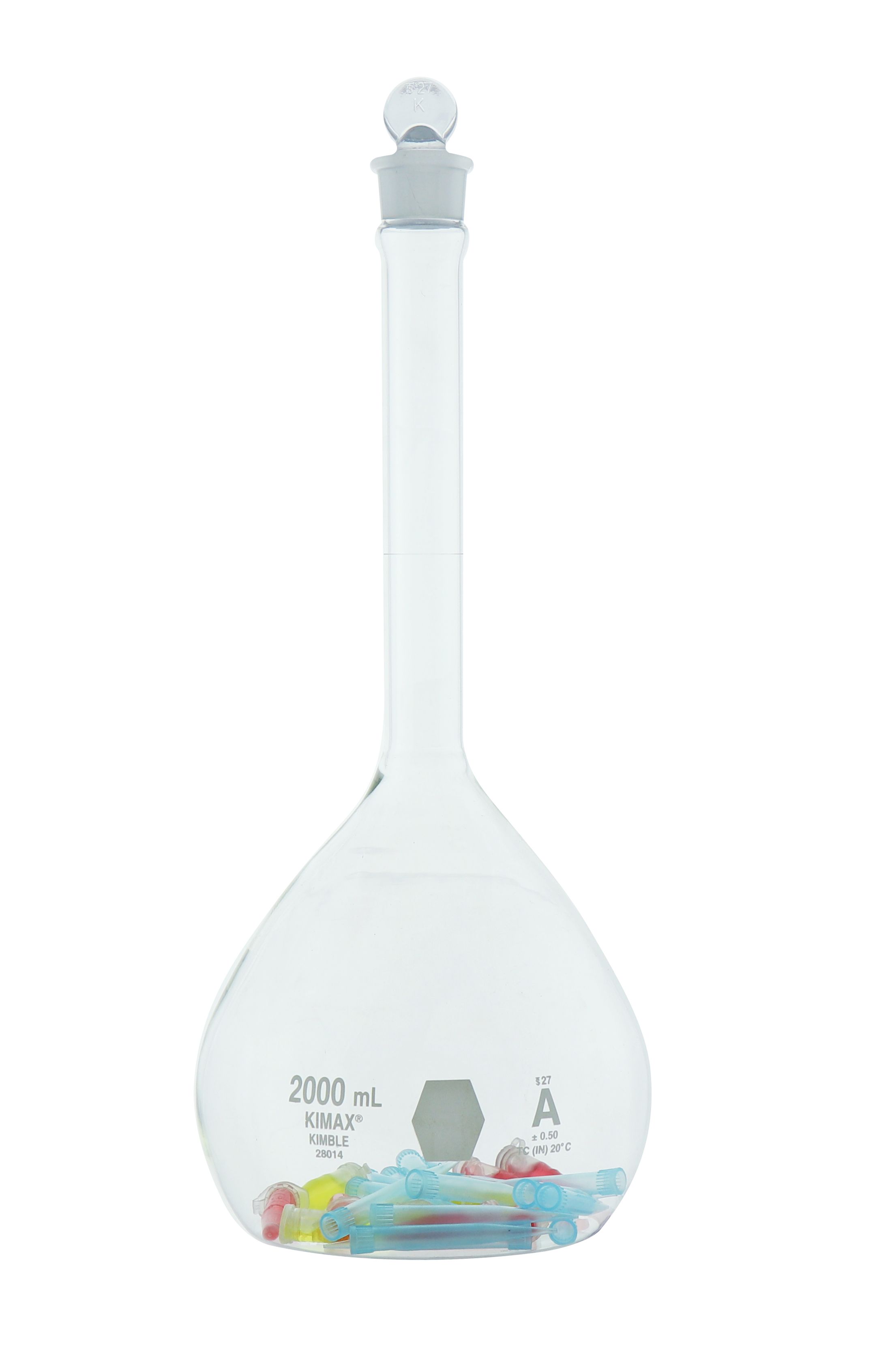 MATRAZ VOLUMÉTRICO DE 2L CLASE A ASTM. KIMAX