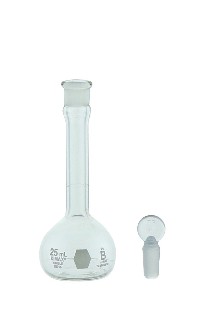 MATRAZ VOLUMÉTRICO DE 25ml CLASE B ASTM. KIMAX