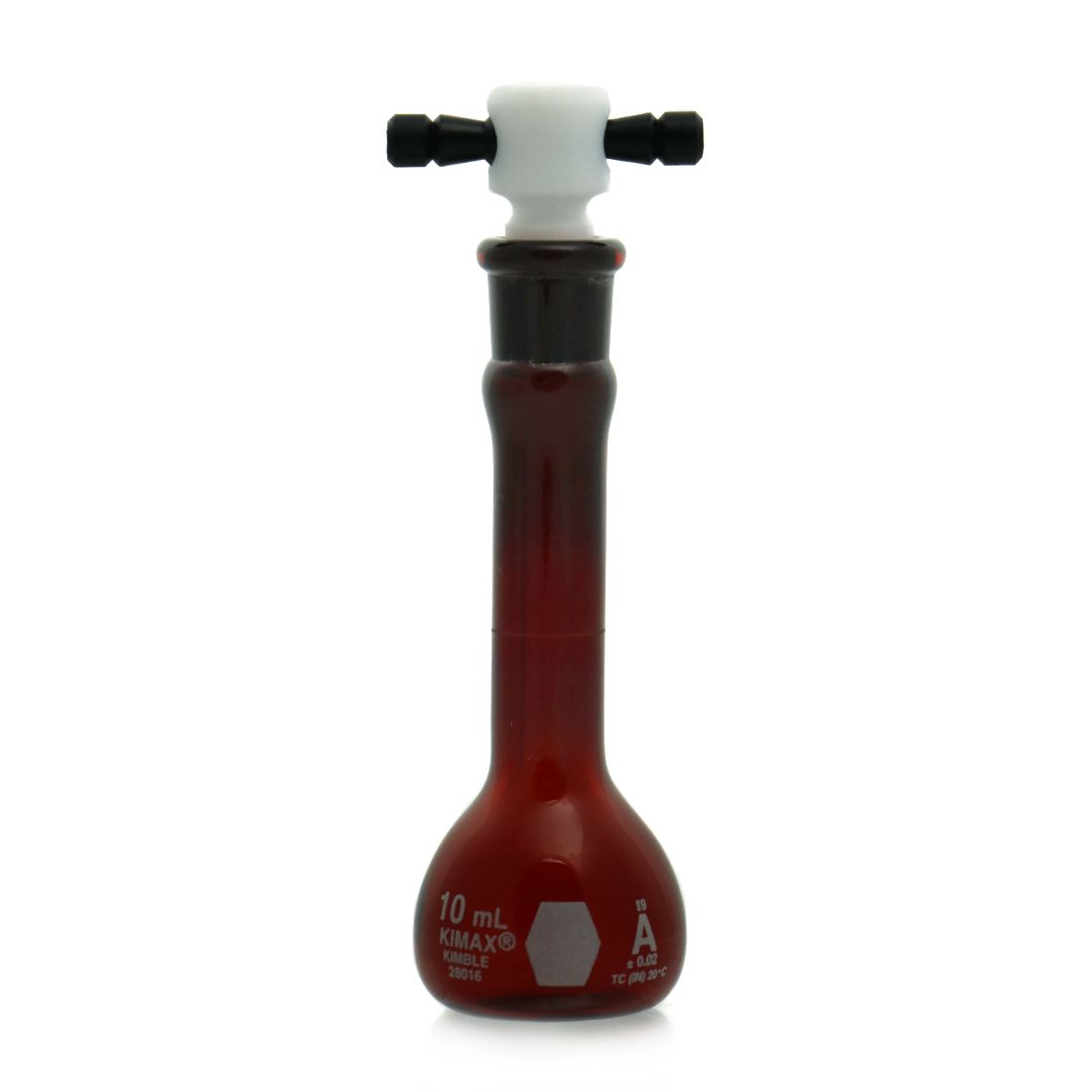 MATRAZ VOLUMÉTRICO DE 10ml CLASE A ASTM ACTÍNICO. KIMAX