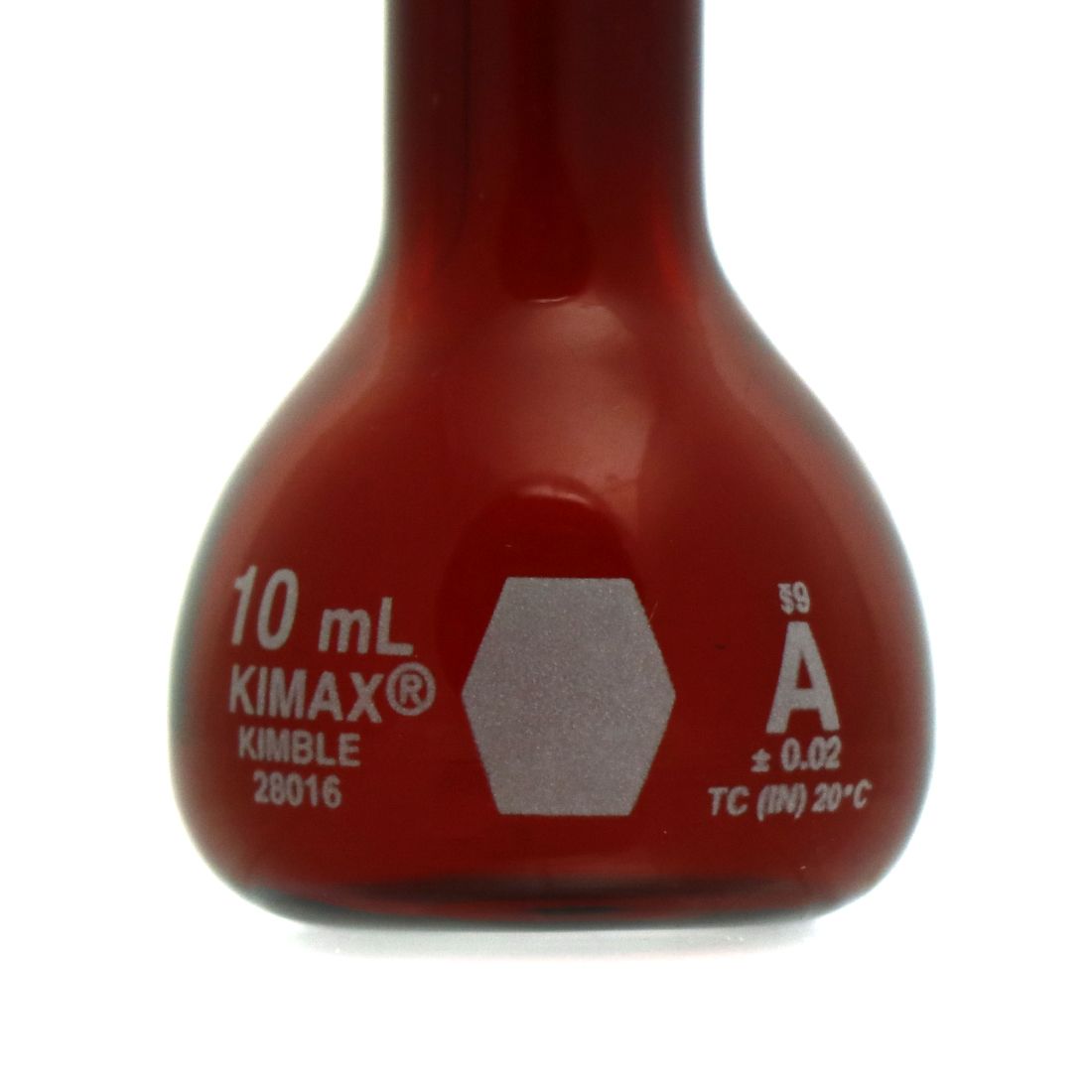 MATRAZ VOLUMÉTRICO DE 10ml CLASE A ASTM ACTÍNICO. KIMAX