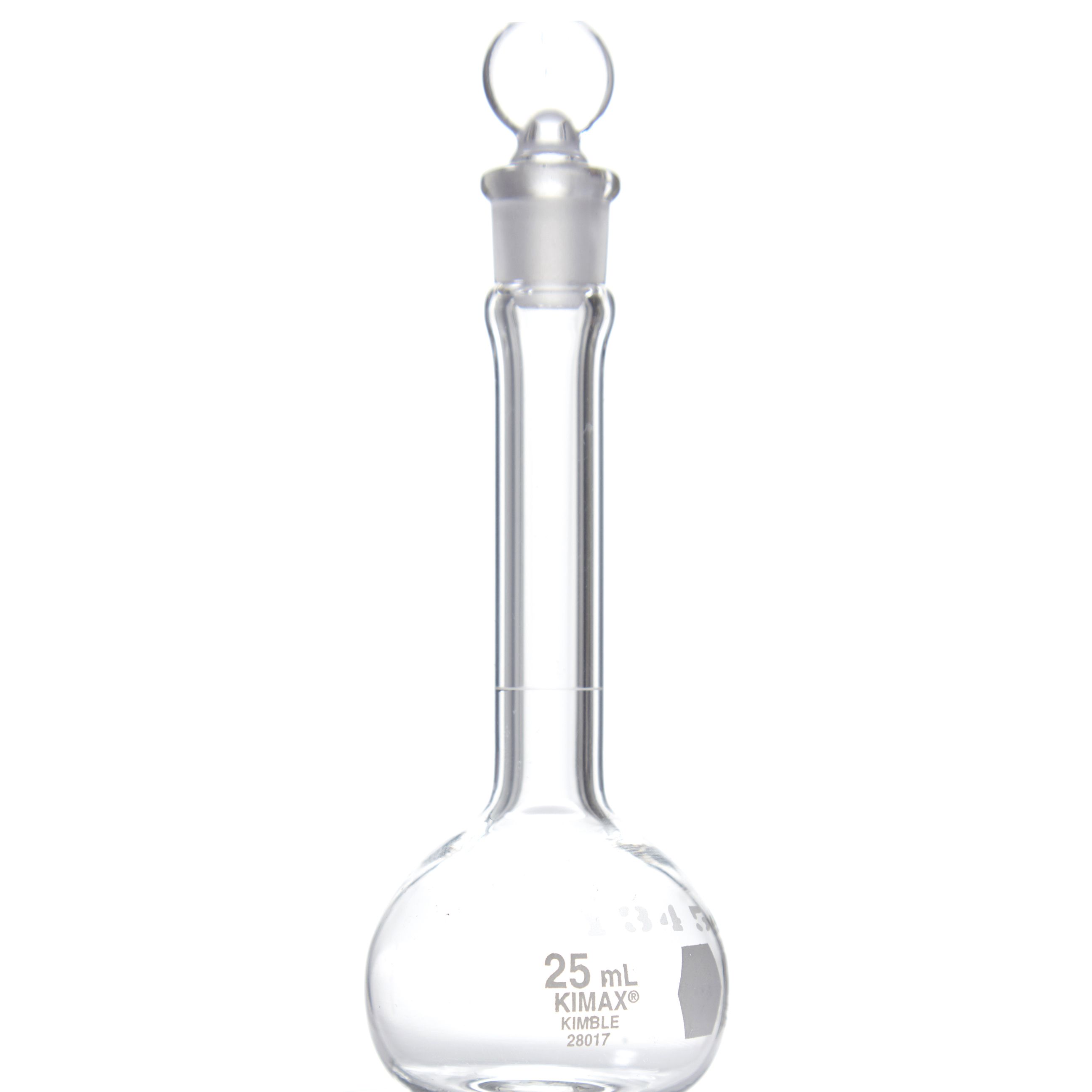 MATRAZ VOLUMÉTRICO DE 25ml CLASE A ASTM CON CERTIFICADO. KIMAX