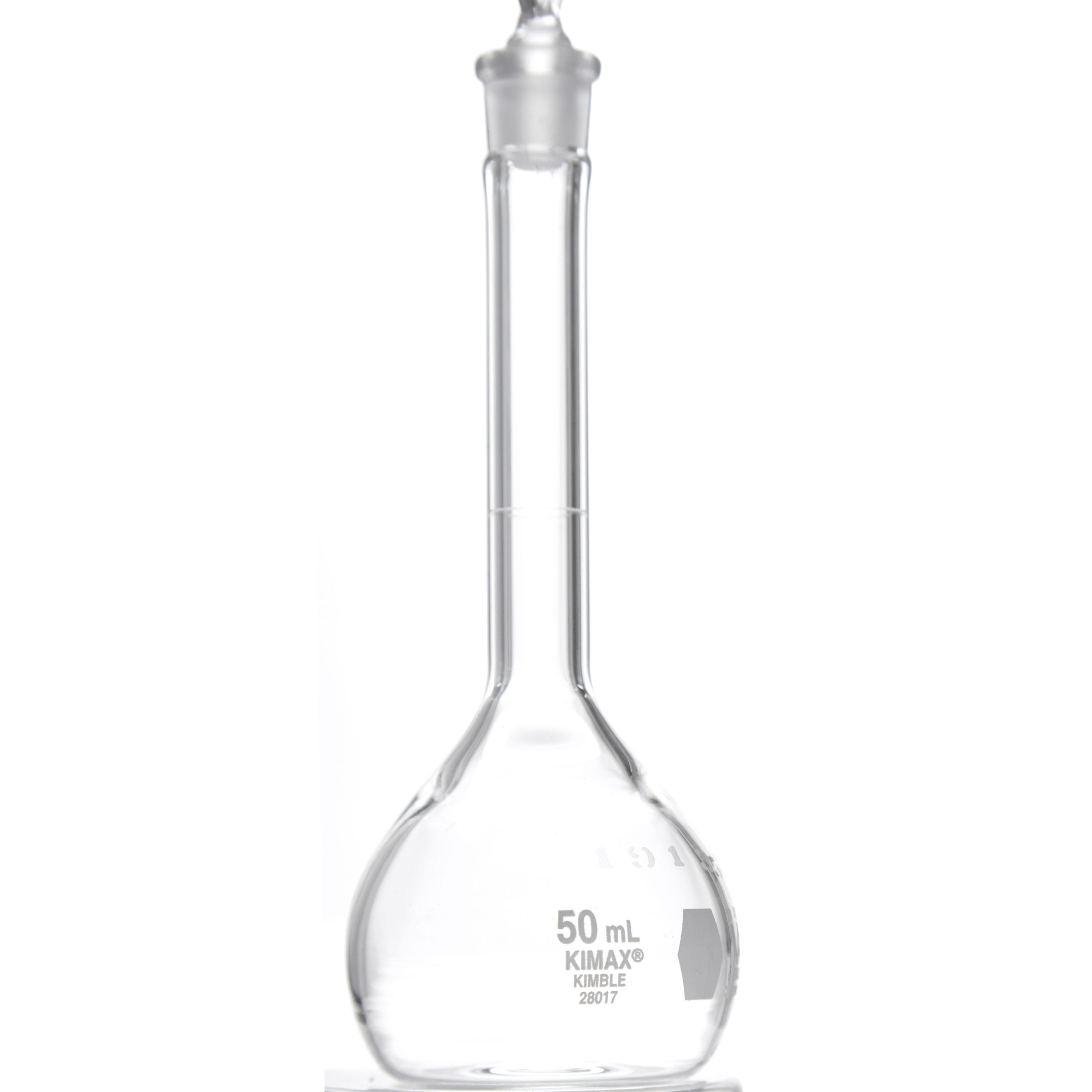 MATRAZ VOLUMÉTRICO DE 50ml CLASE A ASTM CON CERTIFICADO. KIMAX
