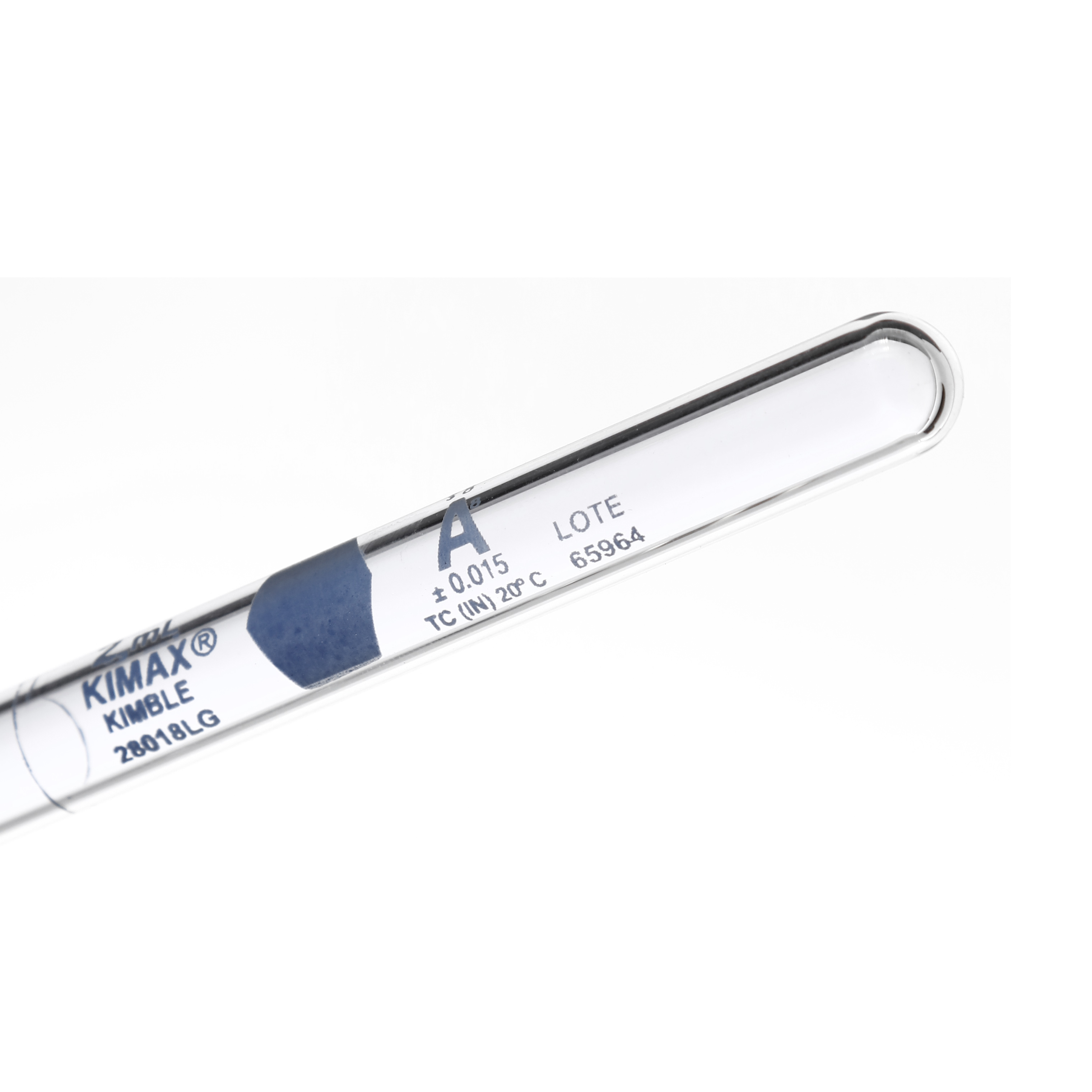 MATRAZ VOLUMÉTRICO DE 2ml CLASE A ASTM CON CERTIFICADO POR LOTE. KIMAX