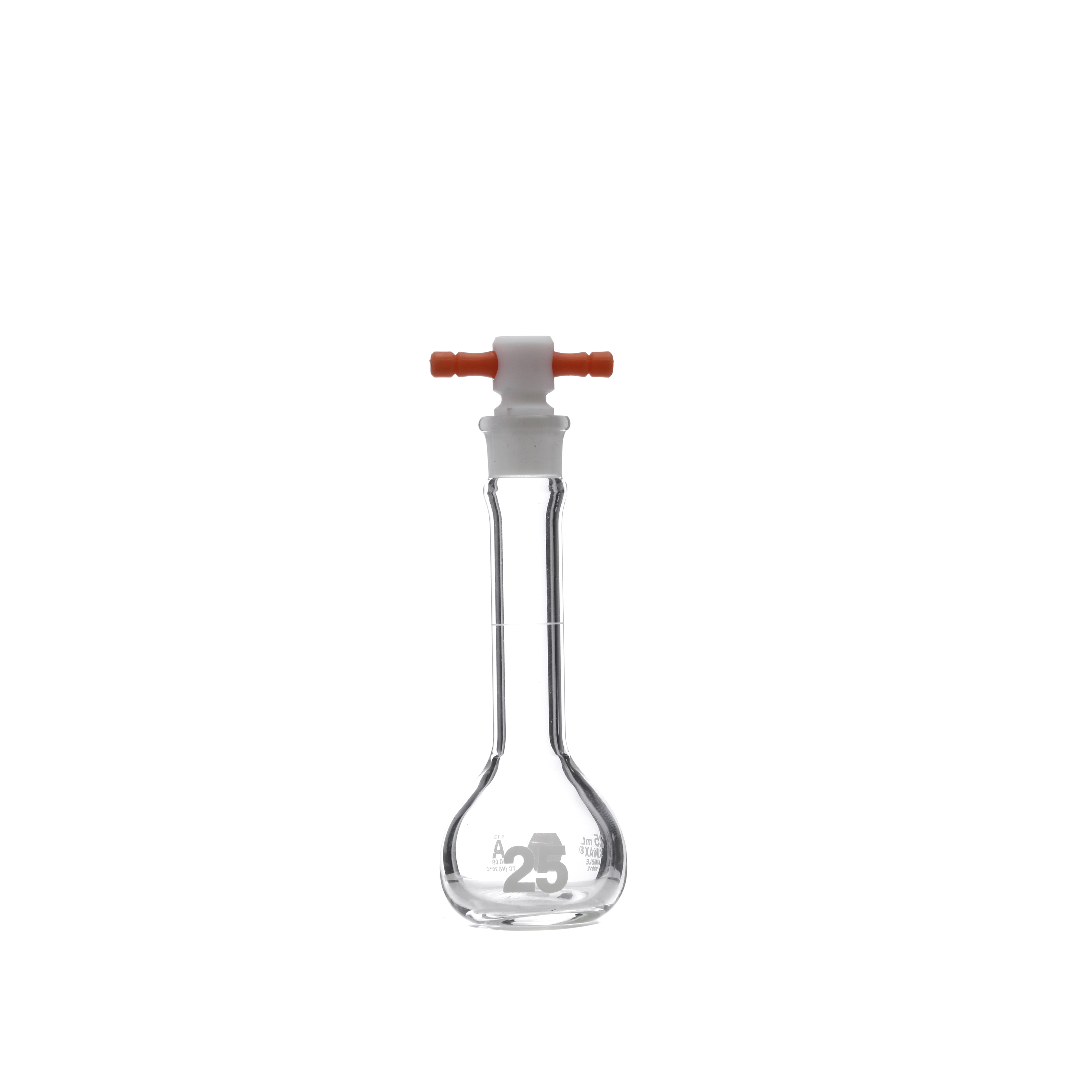 MATRAZ VOLUMÉTRICO DE 25ml CLASE A ASTM. BOCA ANCHA. VIDRIO KIMAX