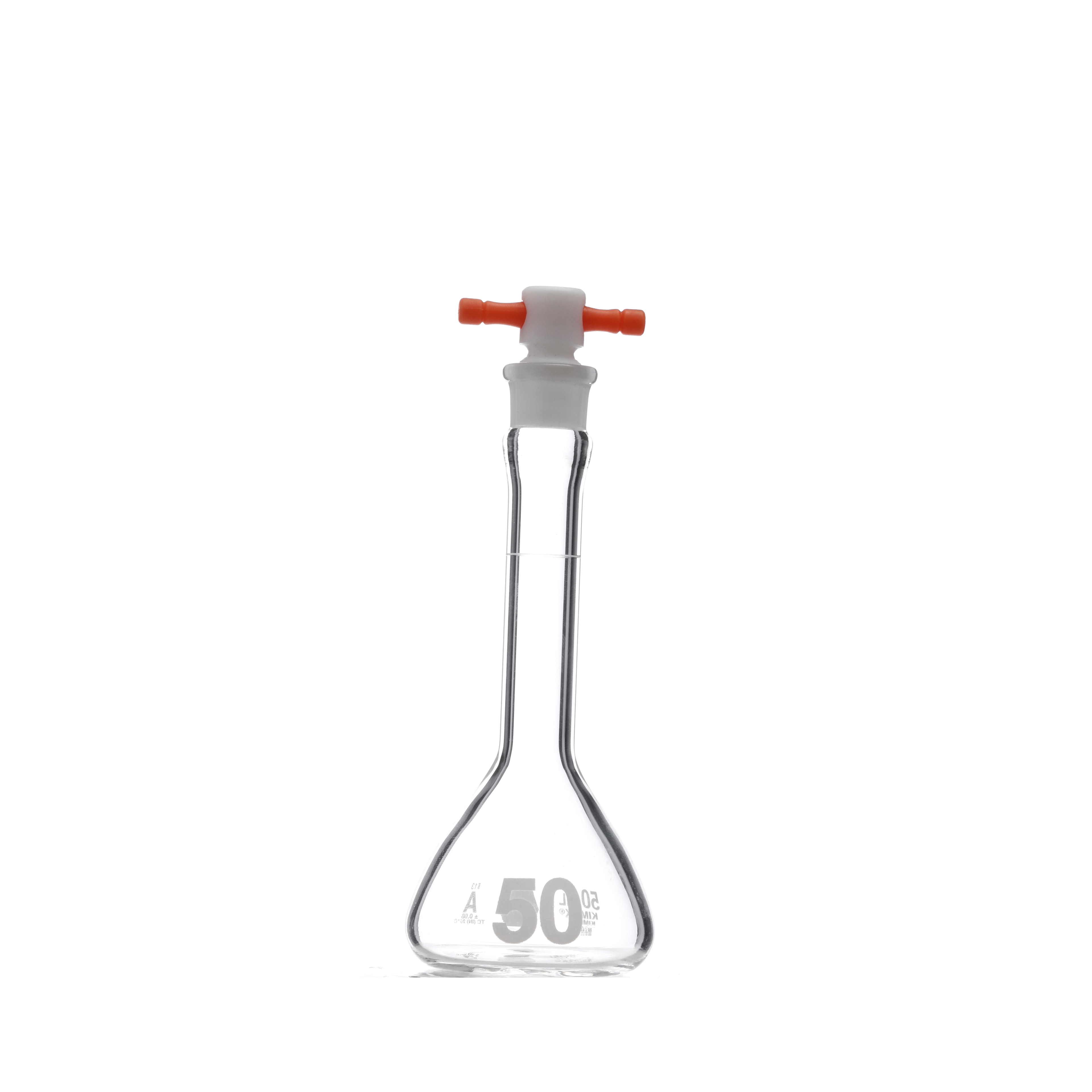 MATRAZ VOLUMÉTRICO DE 50ml CLASE A ASTM. BOCA ANCHA. VIDRIO KIMAX
