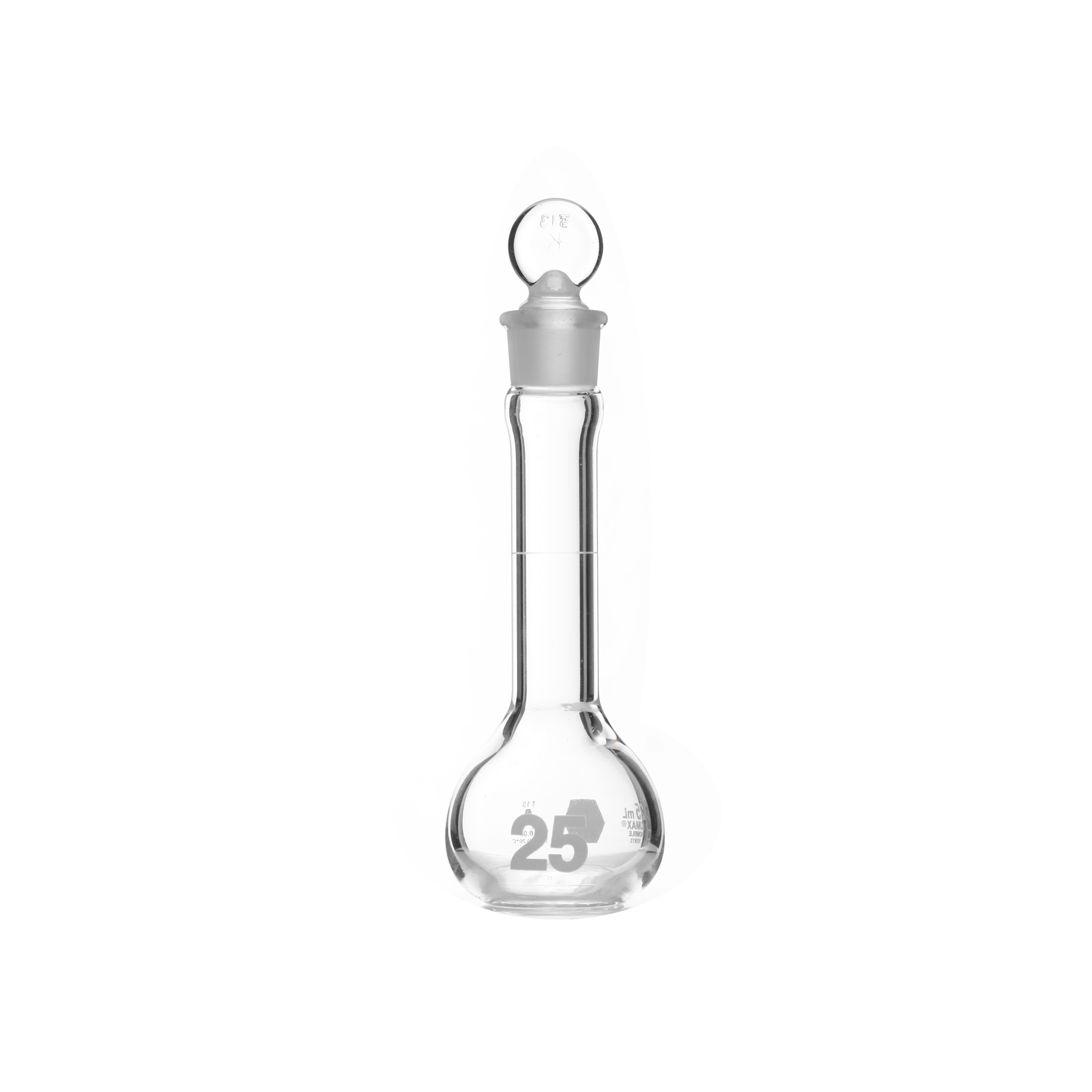 MATRAZ VOLUMÉTRICO DE 25ml CLASE A ASTM. BOCA ANCHA. KIMAX