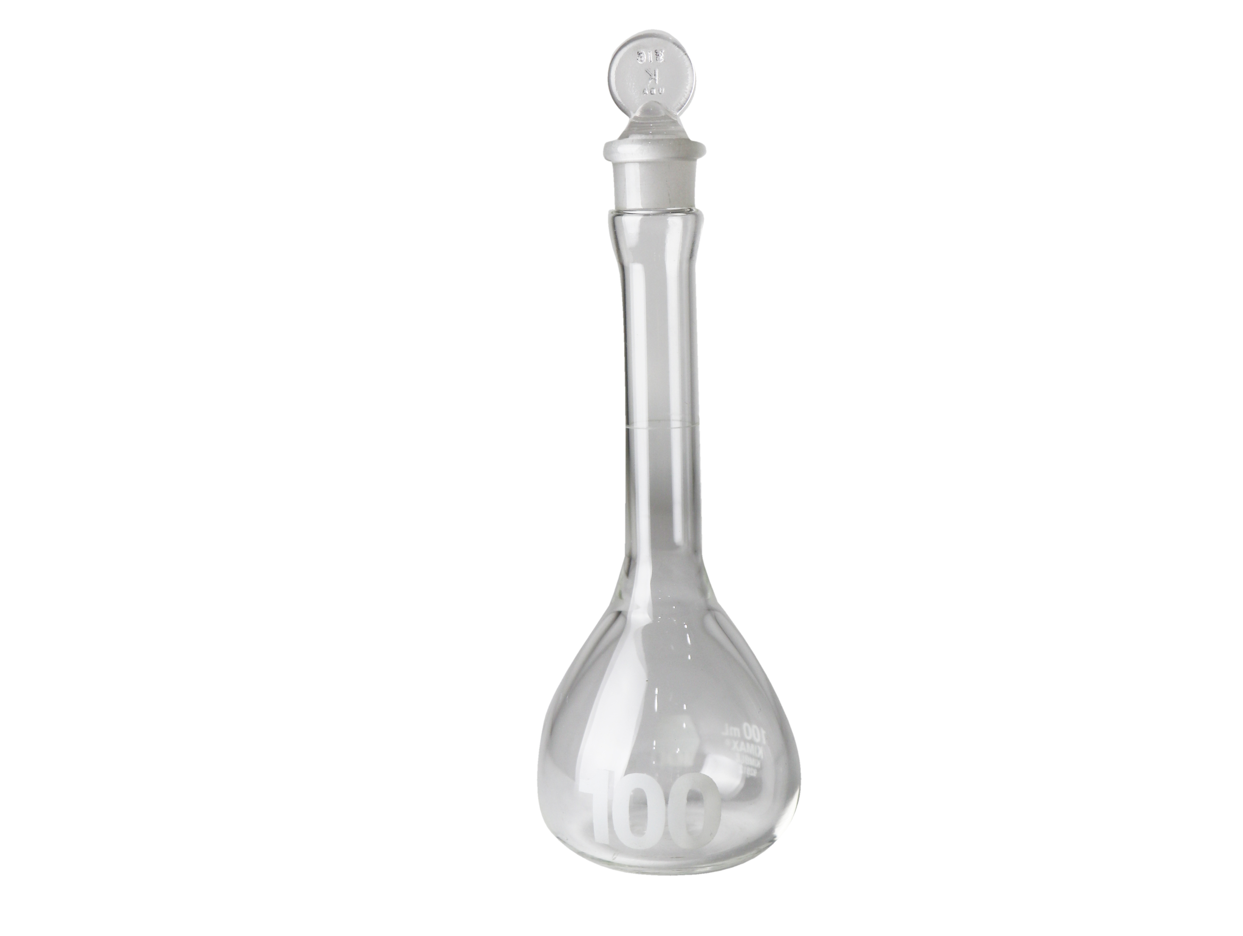MATRAZ VOLUMÉTRICO DE 100 ml CLASE A ASTM CON BOCA ANCHA. KIMAX