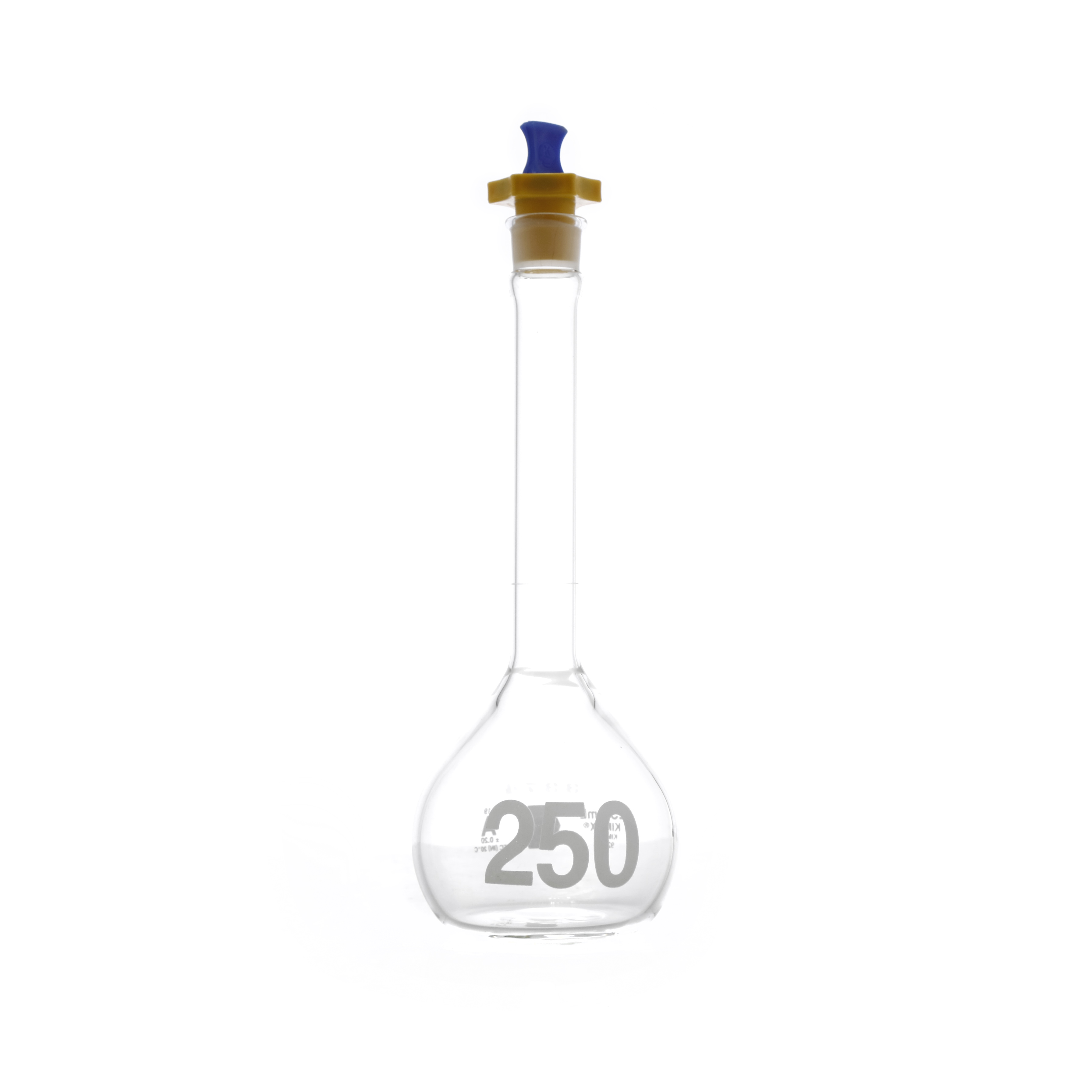 MATRAZ VOLUMETRICO DE 250 ml CLASE A ASTM CON CERTIFICADO. KIMAX
