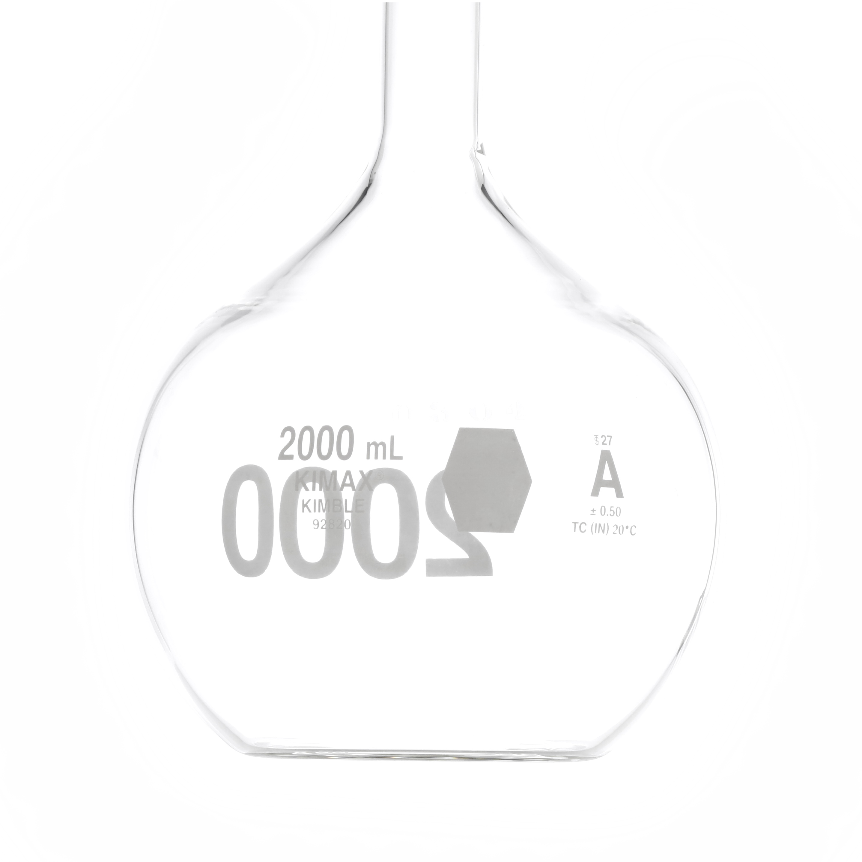 MATRAZ VOLUMETRICO DE 2 l CLASE A ASTM CON CERTIFICADOS. KIMAX