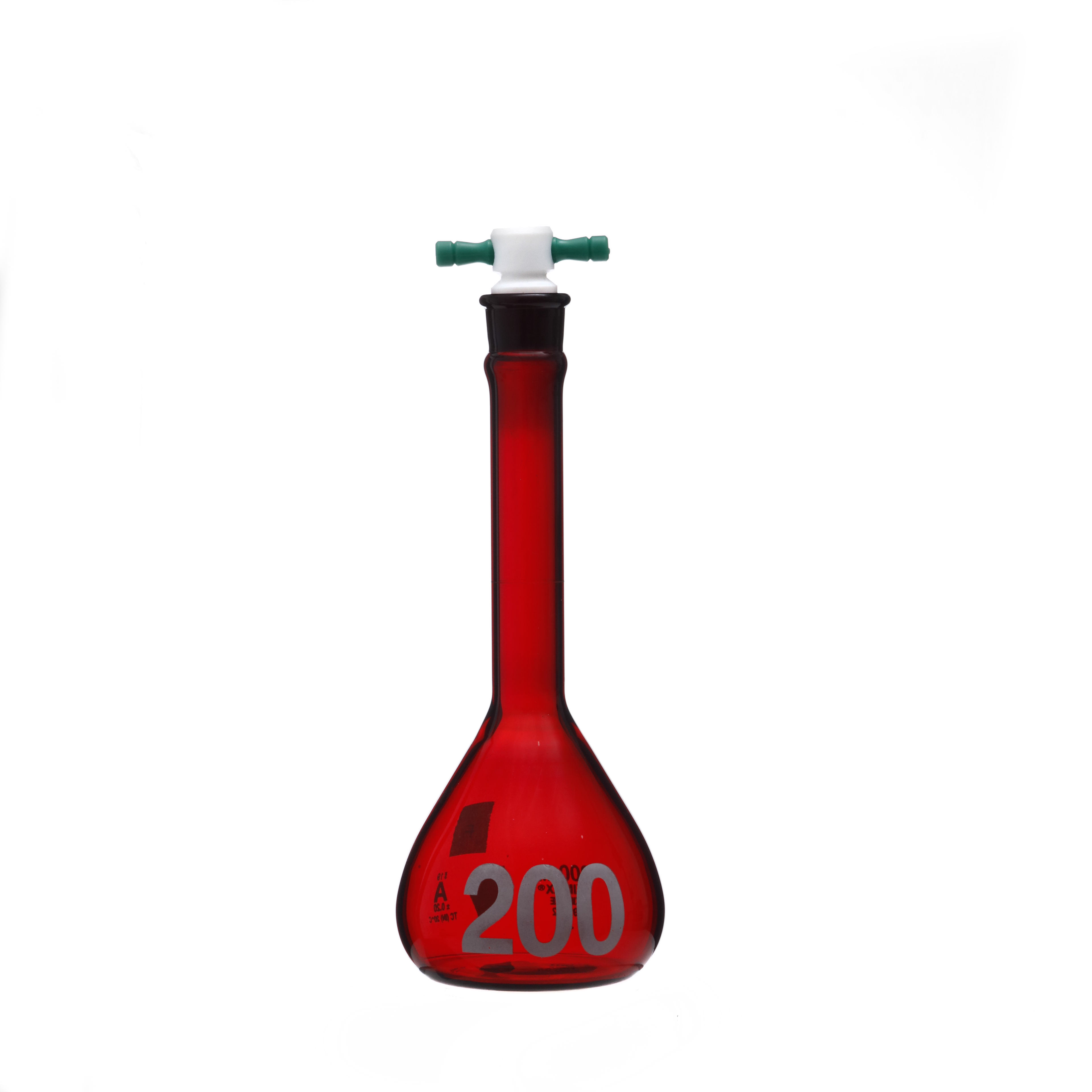 MATRAZ VOLUMÉTRICO DE 200ml CLASE A ASTM ACTÍNICO. BOCA ANCHA. KIMAX