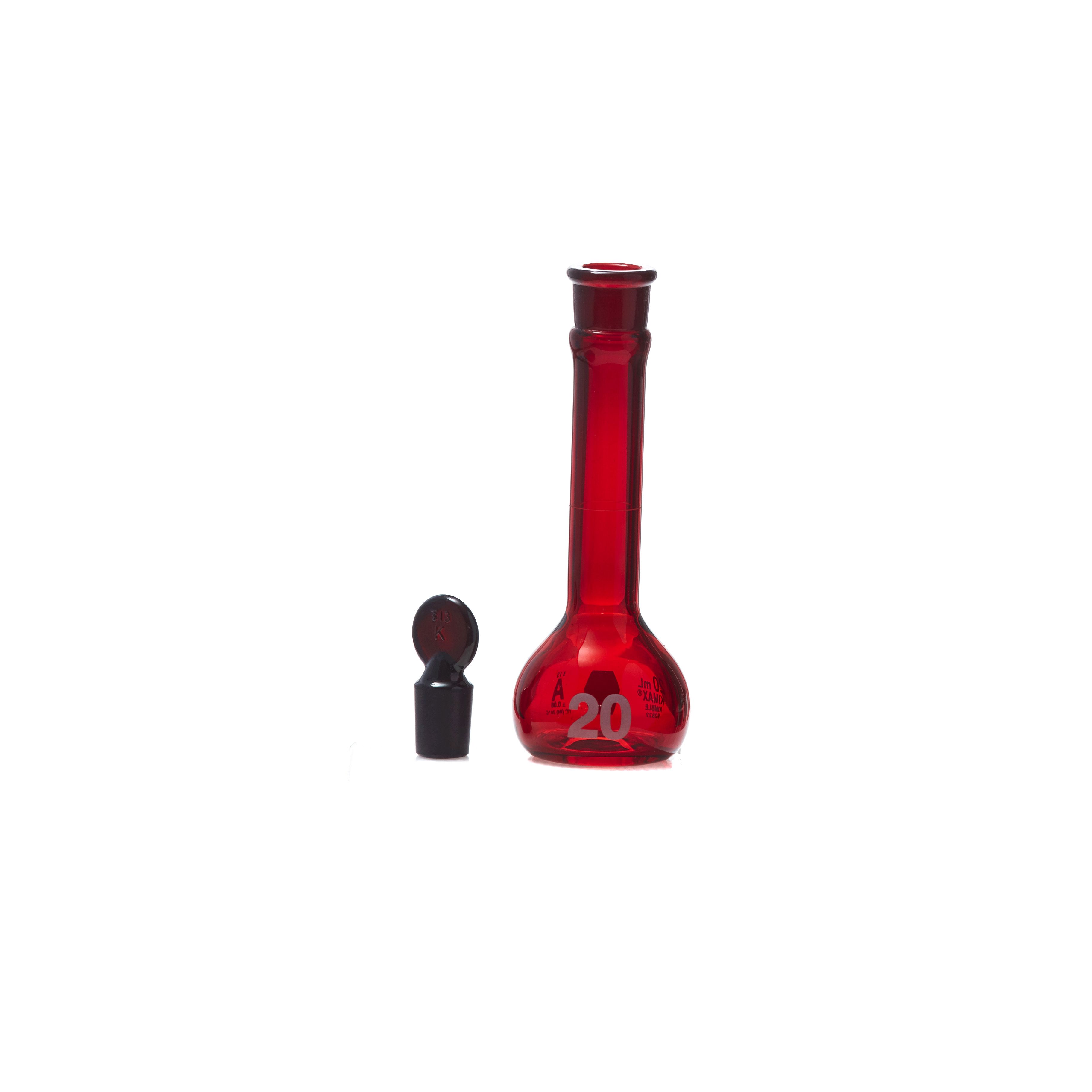 MATRAZ VOLUMÉTRICO DE 20ml CLASE A ASTM ACTÍNICO. KIMAX