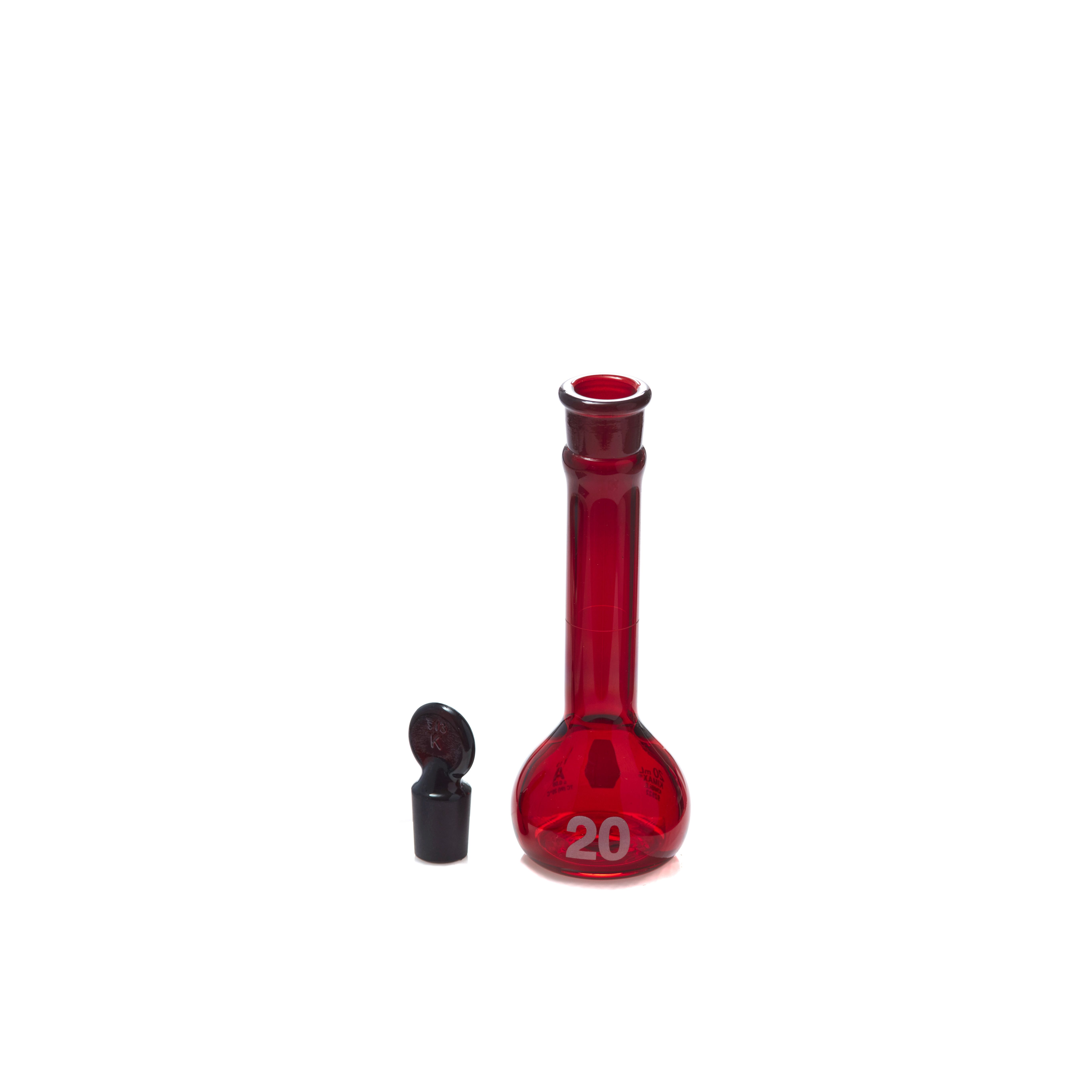 MATRAZ VOLUMÉTRICO DE 20ml CLASE A ASTM ACTÍNICO. KIMAX