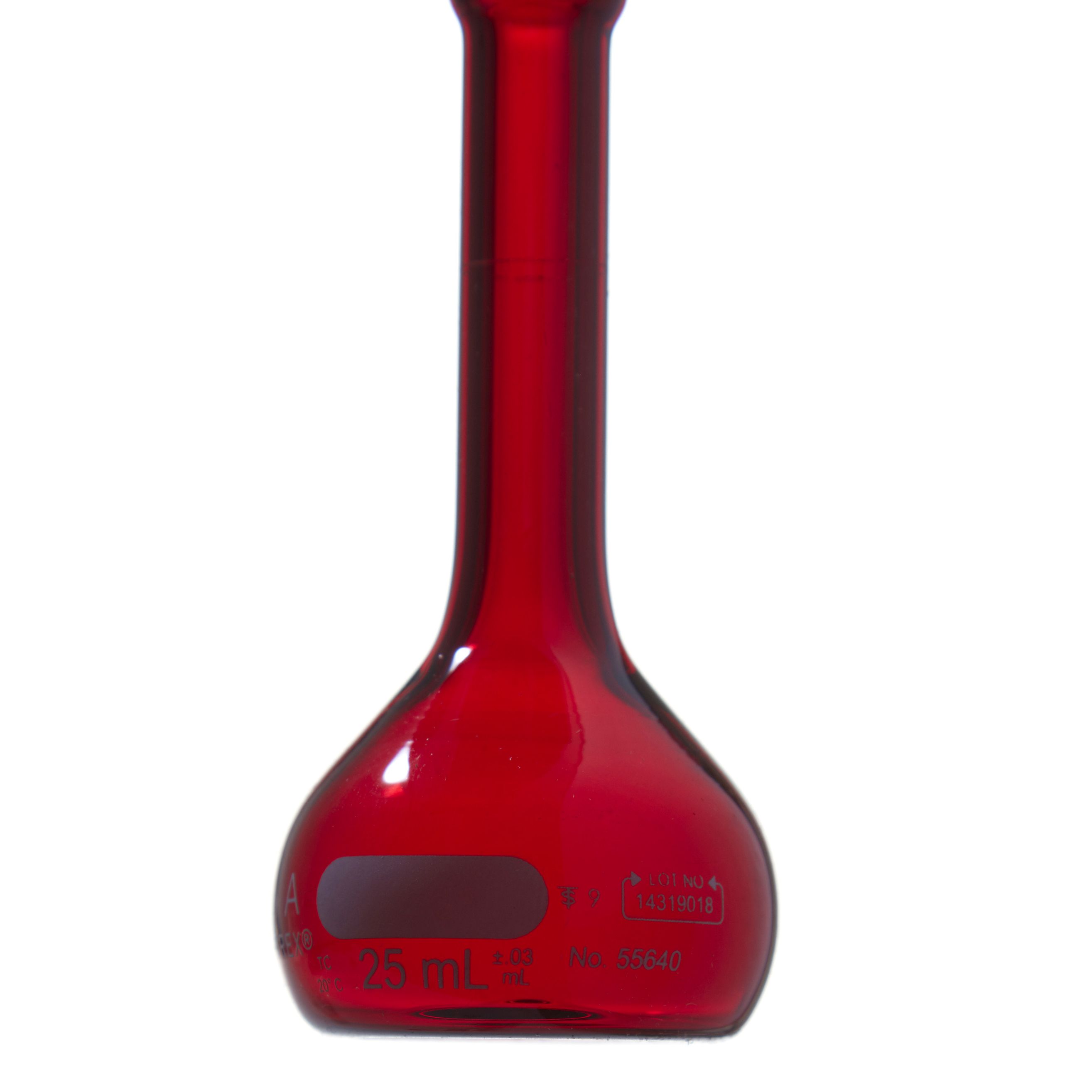 MATRAZ VOLUMÉTRICO DE 25ml CLASE A ASTM ACTÍNICO. PYREX