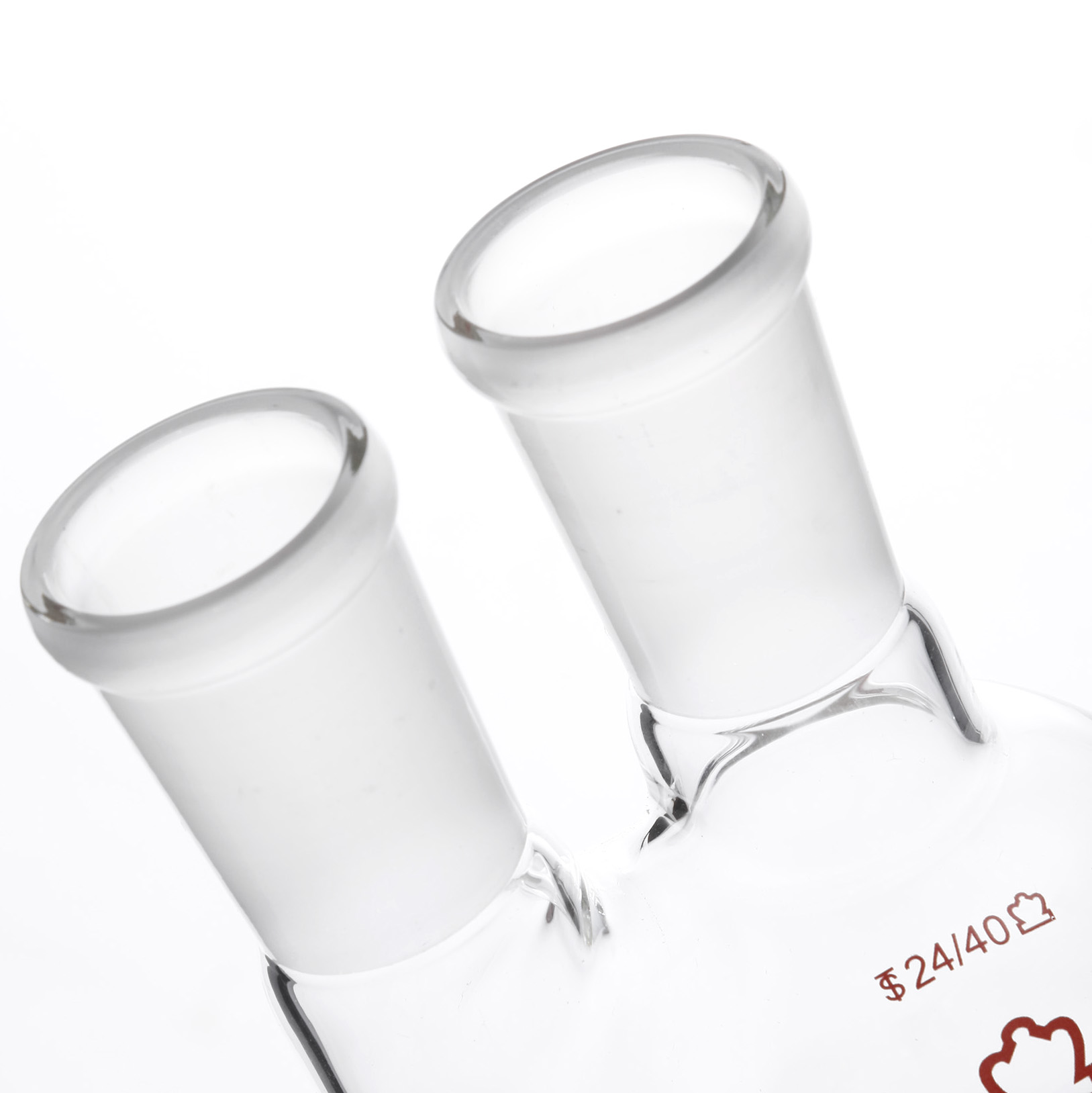 MATRAZ DE DESTILACIÓN DE 100ml CON DOS BOCAS VERTICALES. KONTES