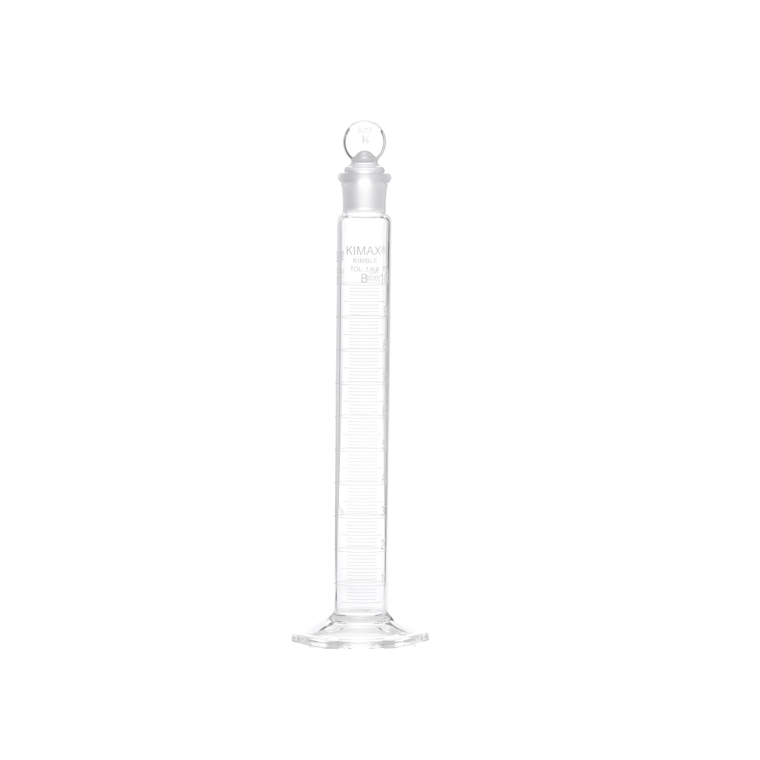 PROBETA GRADUADA DE 100ml CLASE B ASTM CON TAPÓN DE VIDRIO. KIMAX