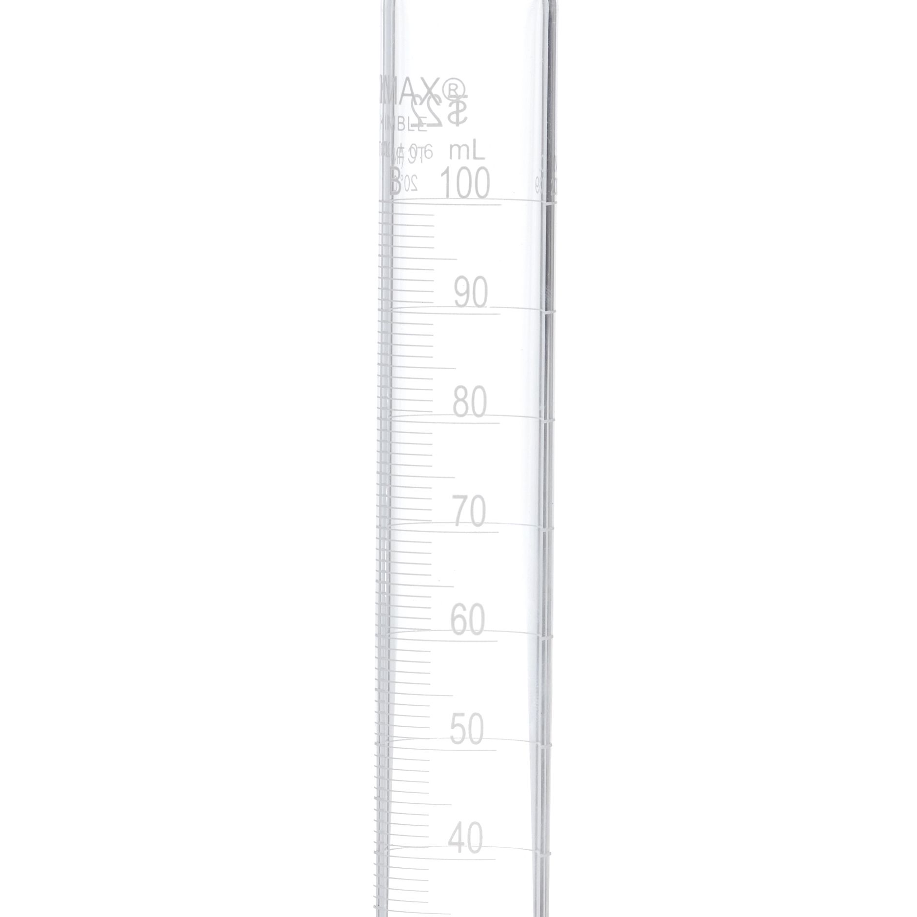PROBETA GRADUADA DE 100ml CLASE B ASTM CON TAPÓN DE VIDRIO. KIMAX