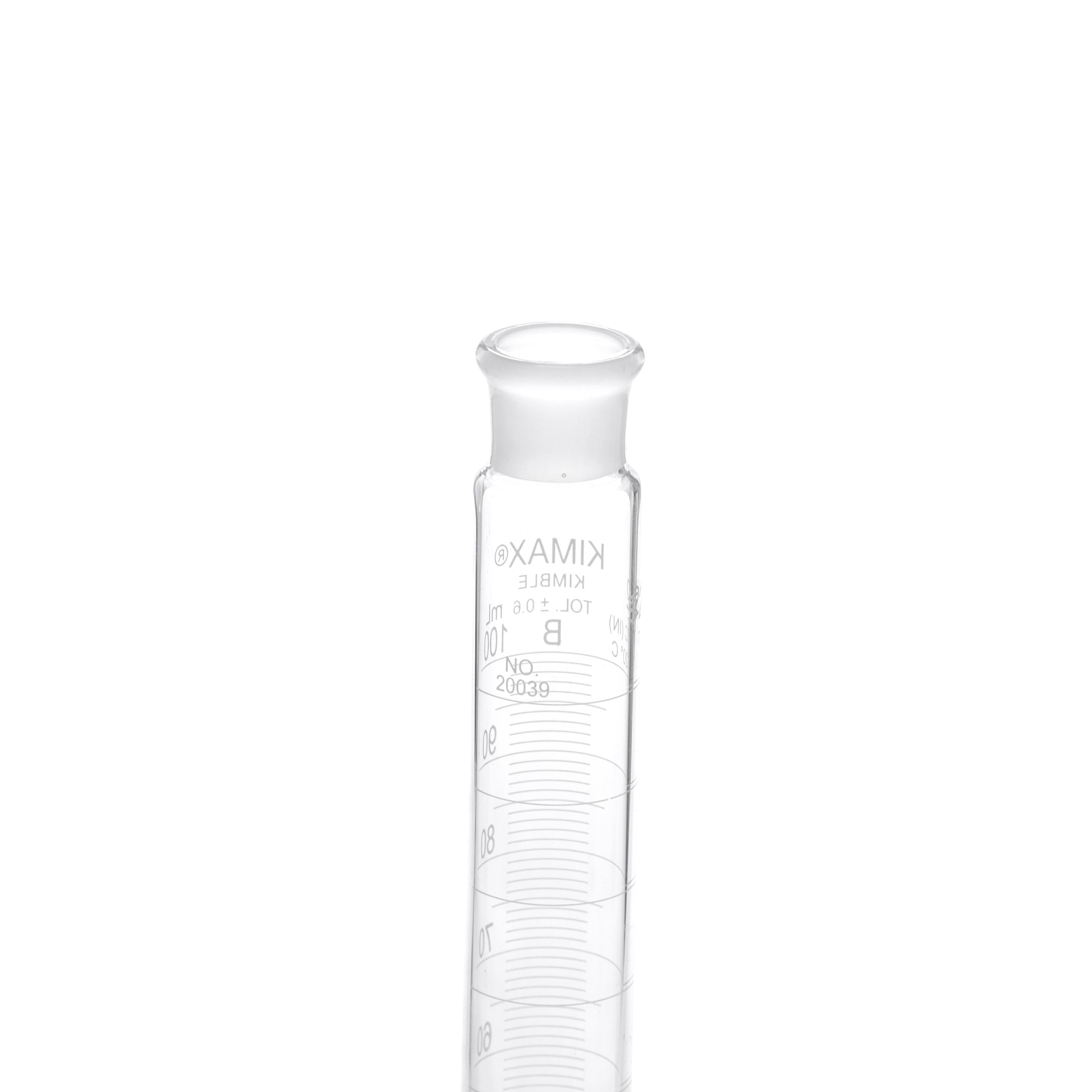 PROBETA GRADUADA DE 100ml CLASE B ASTM CON TAPÓN DE VIDRIO. KIMAX