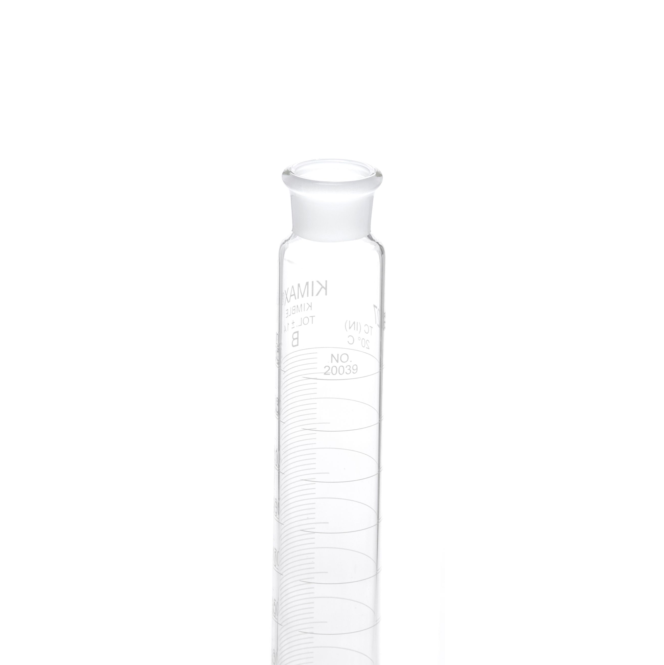 PROBETA GRADUADA DE 250ml CLASE B ASTM CON TAPÓN DE VIDRIO. KIMAX