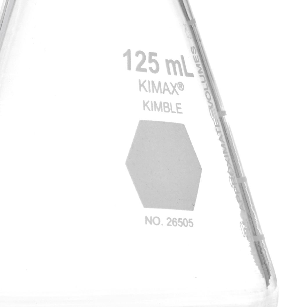 MATRAZ ERLENMEYER DE 125ml CON TAPÓN ROSCADO. KIMAX