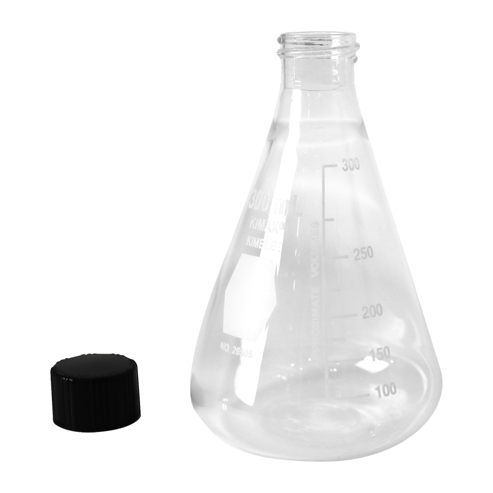 MATRAZ ERLENMEYER DE 300 ml CON TAPÓN ROSCADO. KIMAX