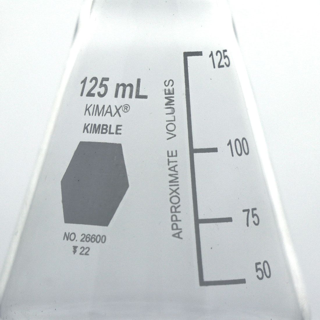 MATRAZ ERLENMEYER DE 125ml CON TAPÓN DE VIDRIO. KIMAX