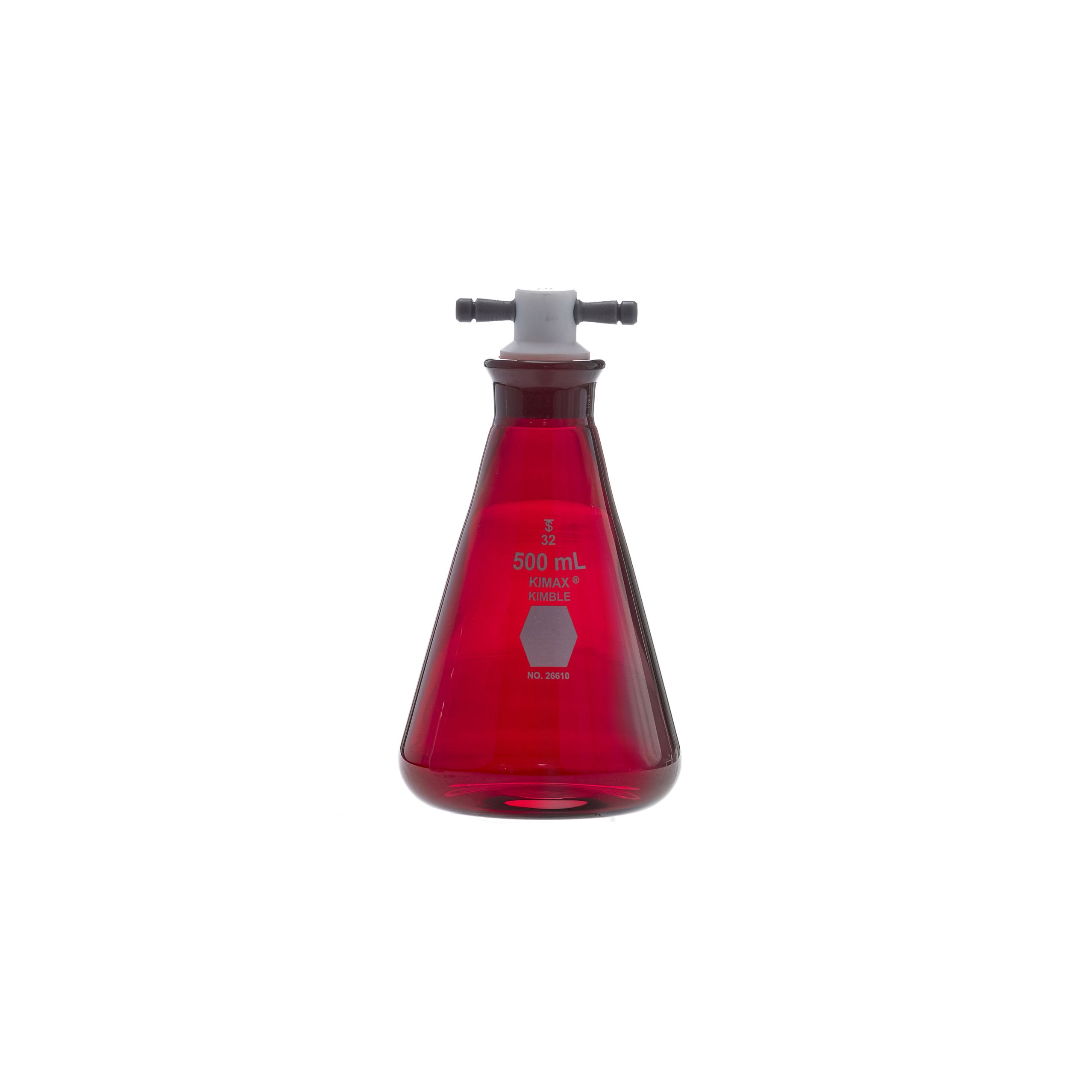 MATRAZ ERLENMEYER DE 500ml ACTÍNICO. KIMAX