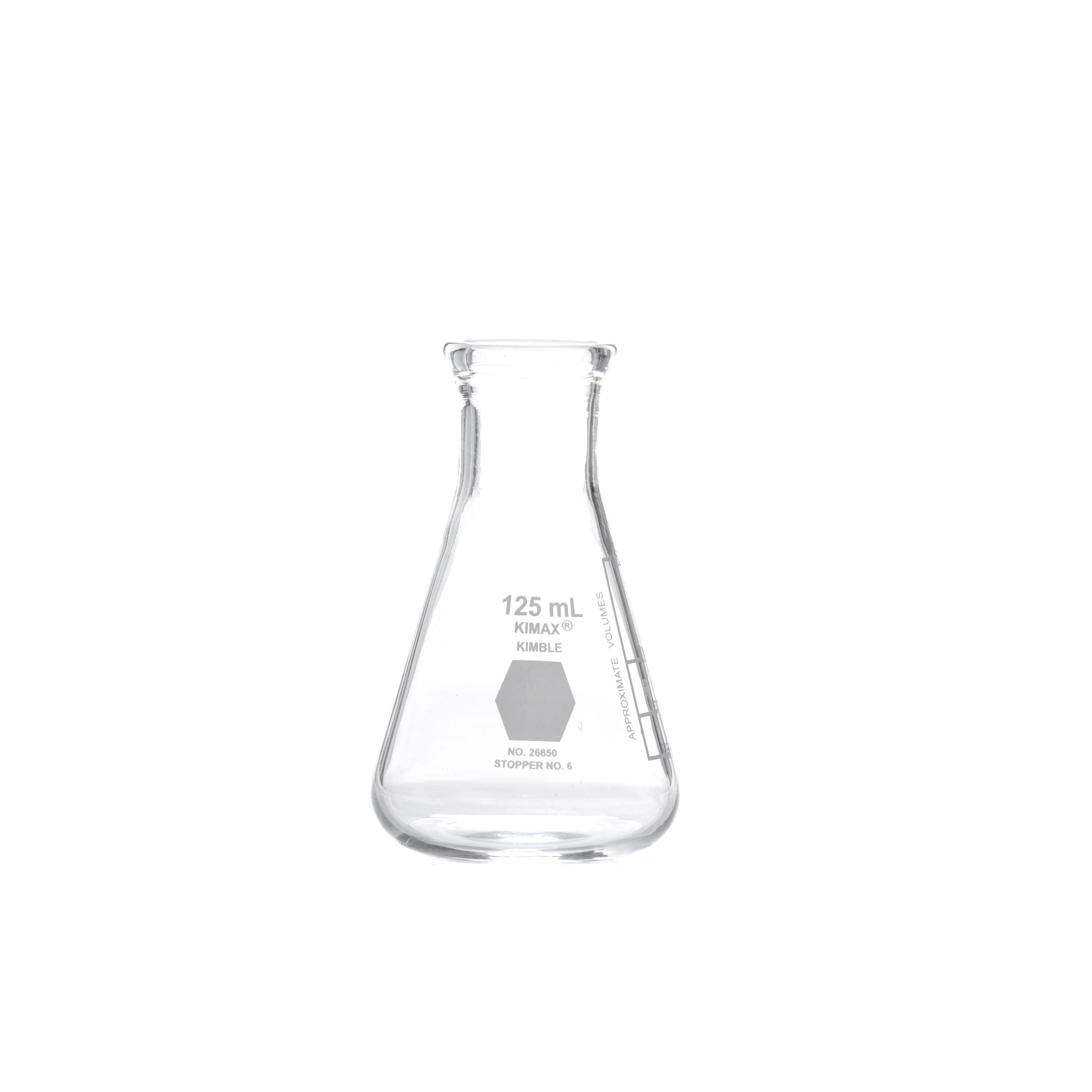 MATRAZ ERLENMEYER DE 125ml BOCA ANCHA. KIMAX
