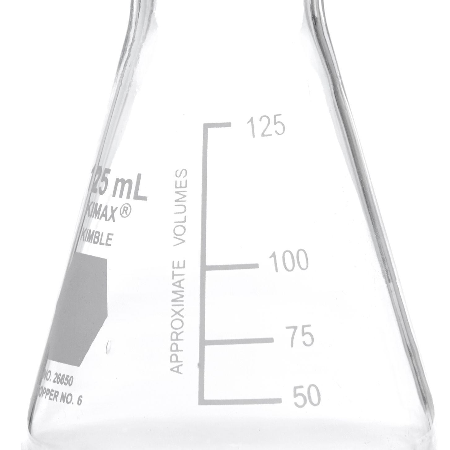 MATRAZ ERLENMEYER DE 125ml BOCA ANCHA. KIMAX