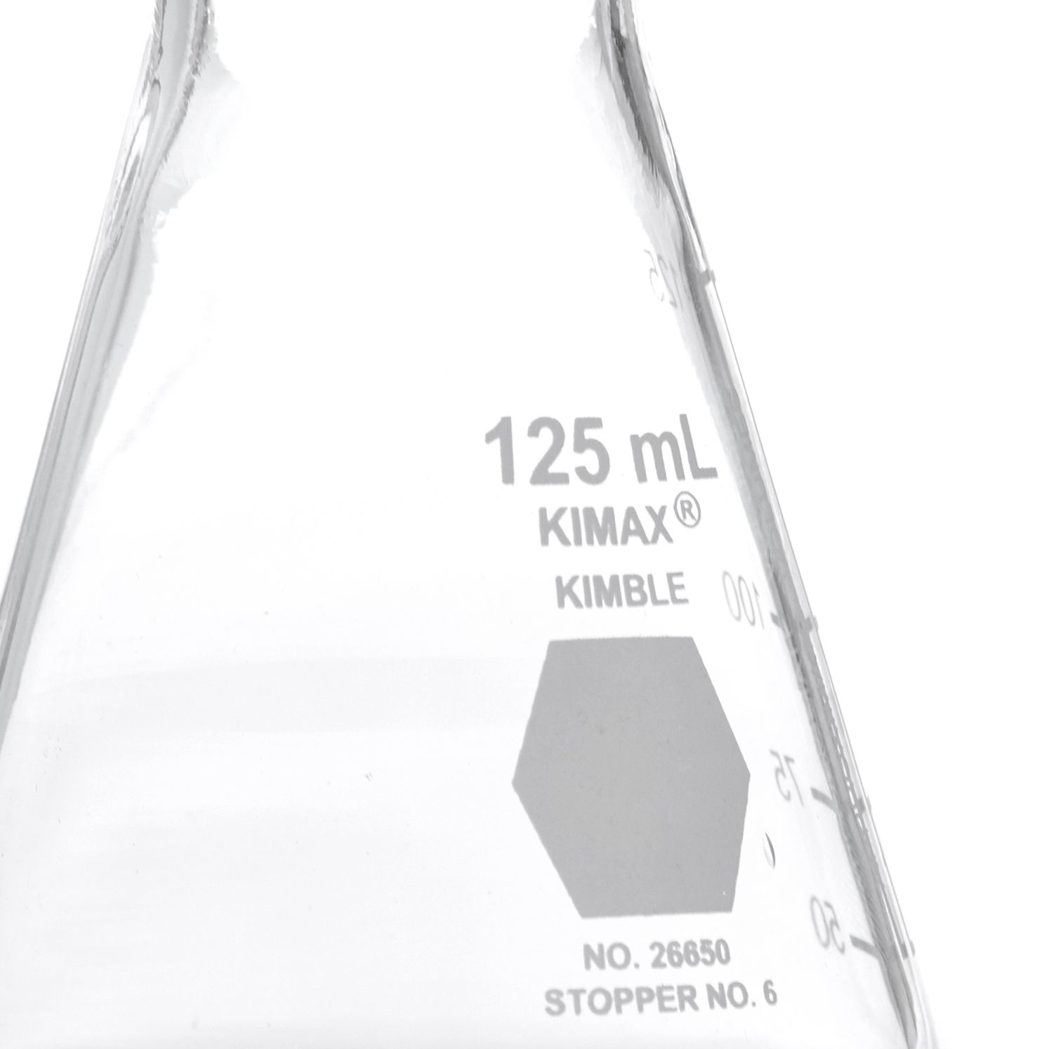 MATRAZ ERLENMEYER DE 125ml BOCA ANCHA. KIMAX